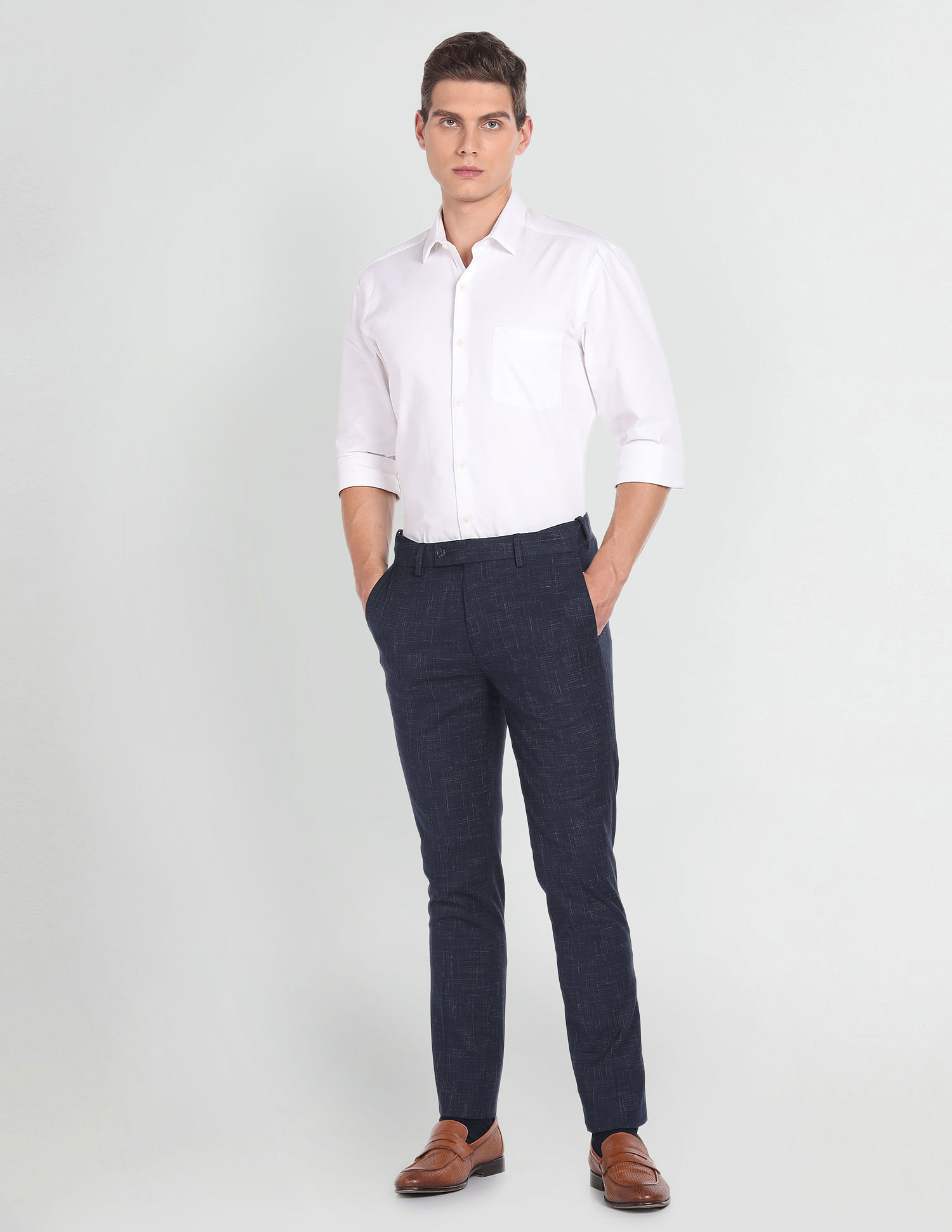 Arrow Patterned Dobby Trousers