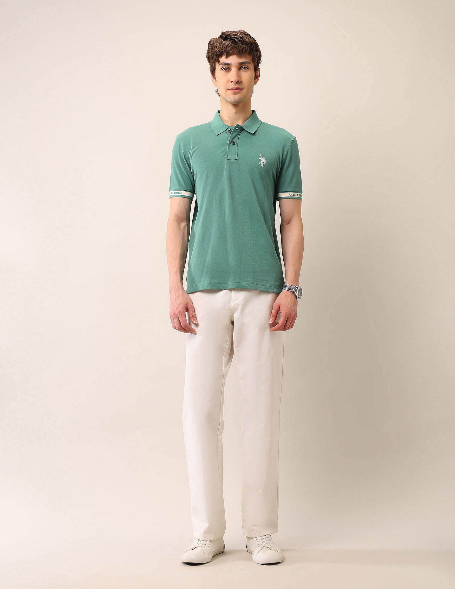 U.S. Polo Assn. Denim Co. Solid Muscle Fit Polo Shirt