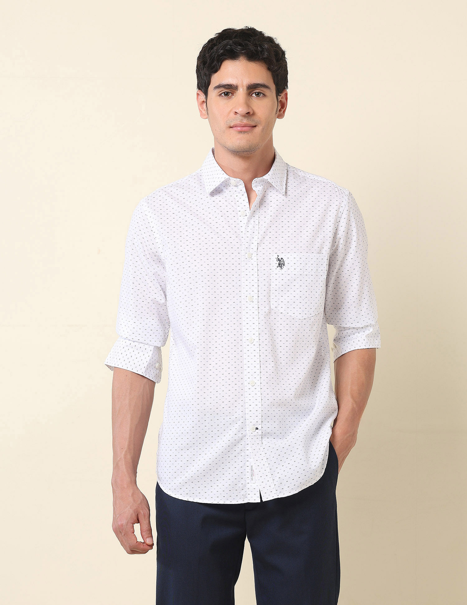U.S. Polo Assn. Pure Cotton Geometric Printed Shirt