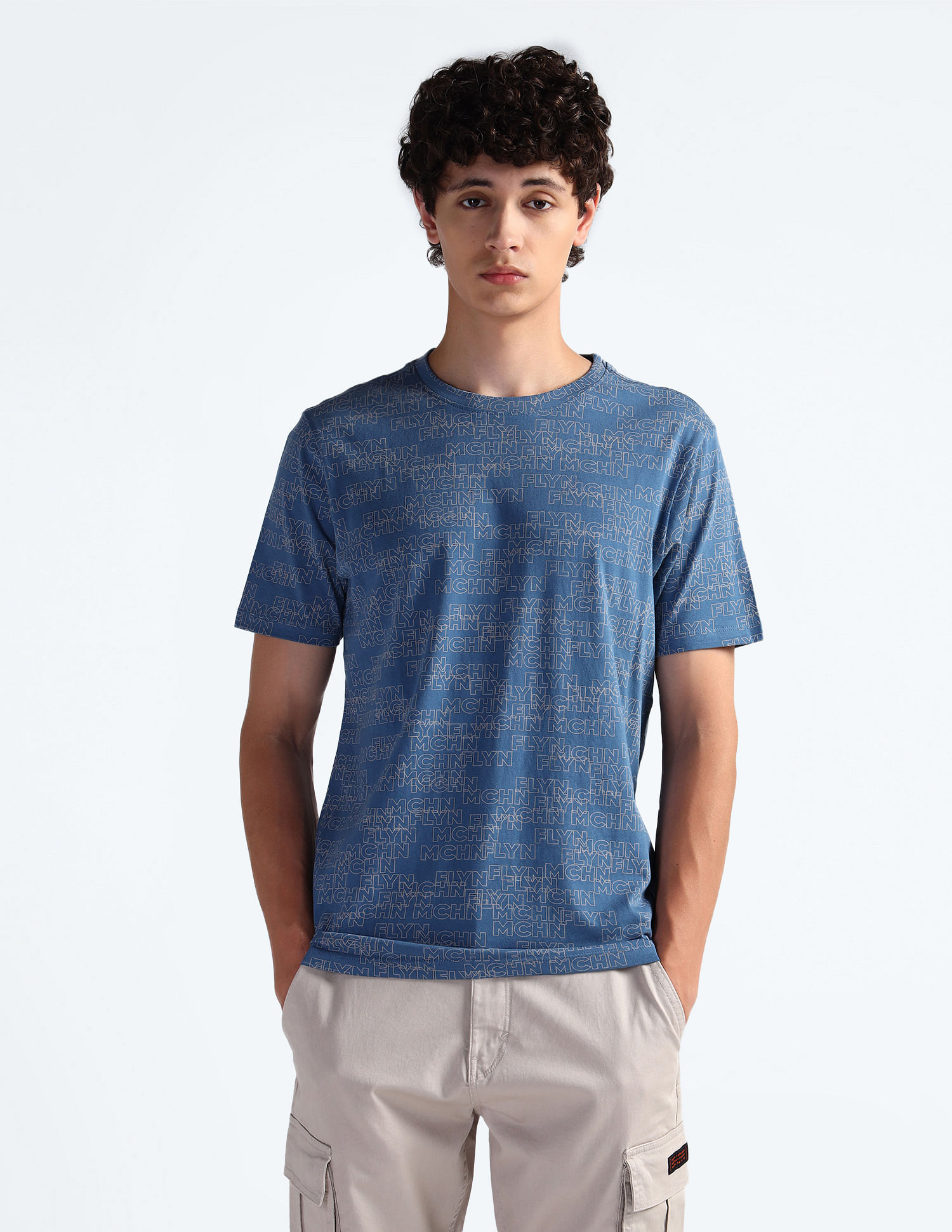 Flying Machine Brand Print Cotton T-Shirt
