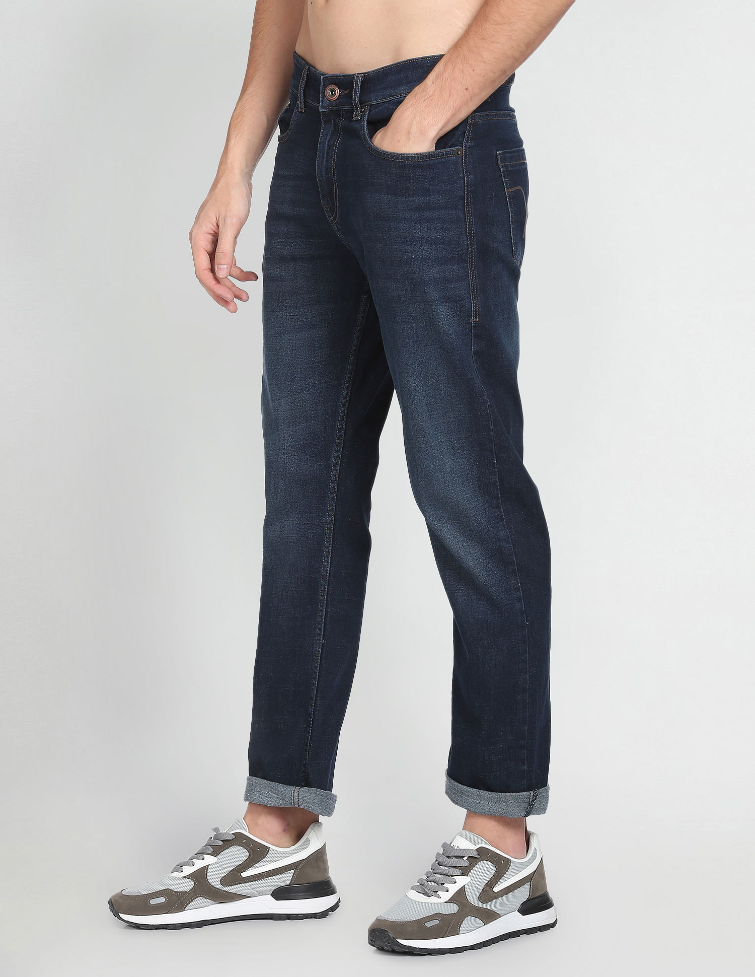 Flying Machine F-Jango Straight Fit Whiskered Jeans