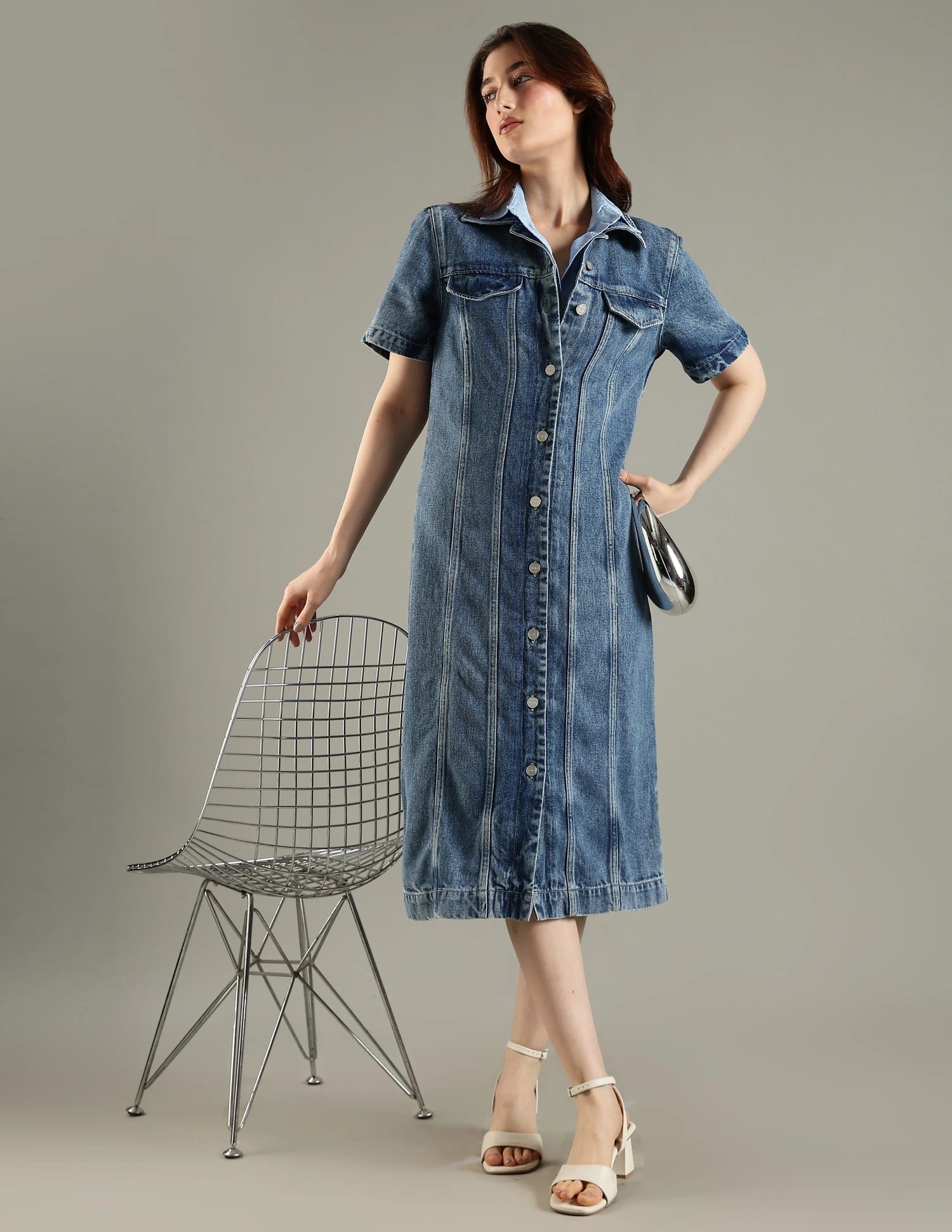 Buy Tommy Hilfiger Lyocell Spread Collar Lace Dress