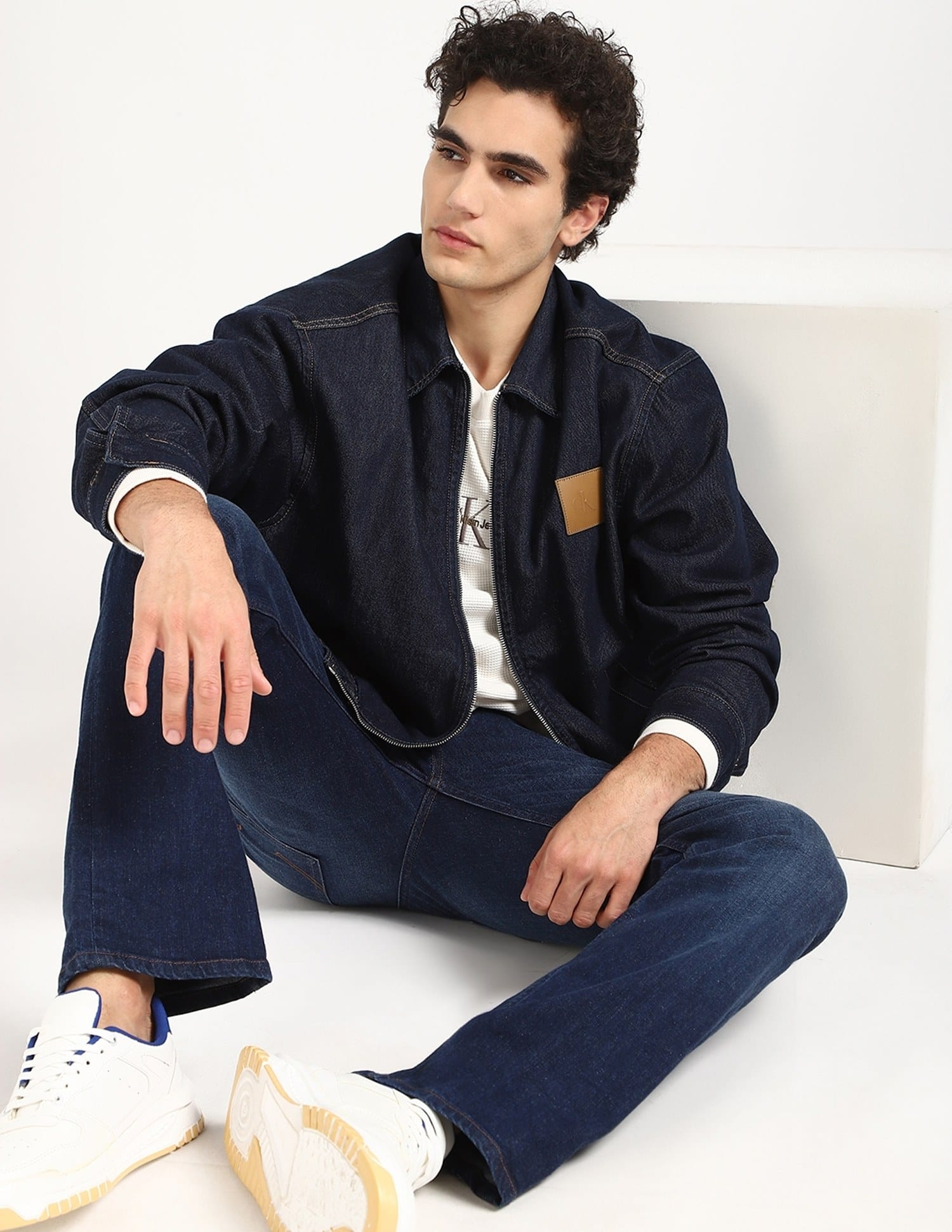 Buy Calvin Klein Jeans Solid Relaxed-Fit Cotton Jacket