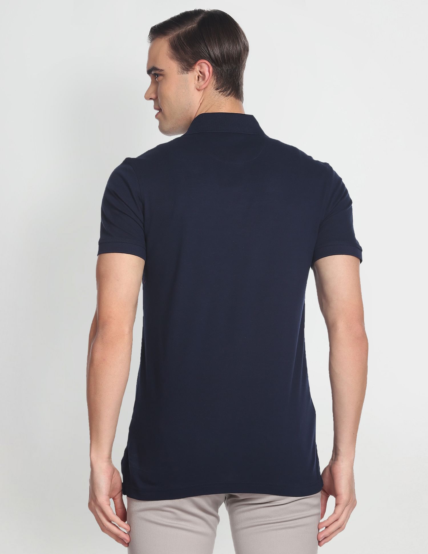 Arrow Sports Horizontal Stripe Pique Polo Shirt