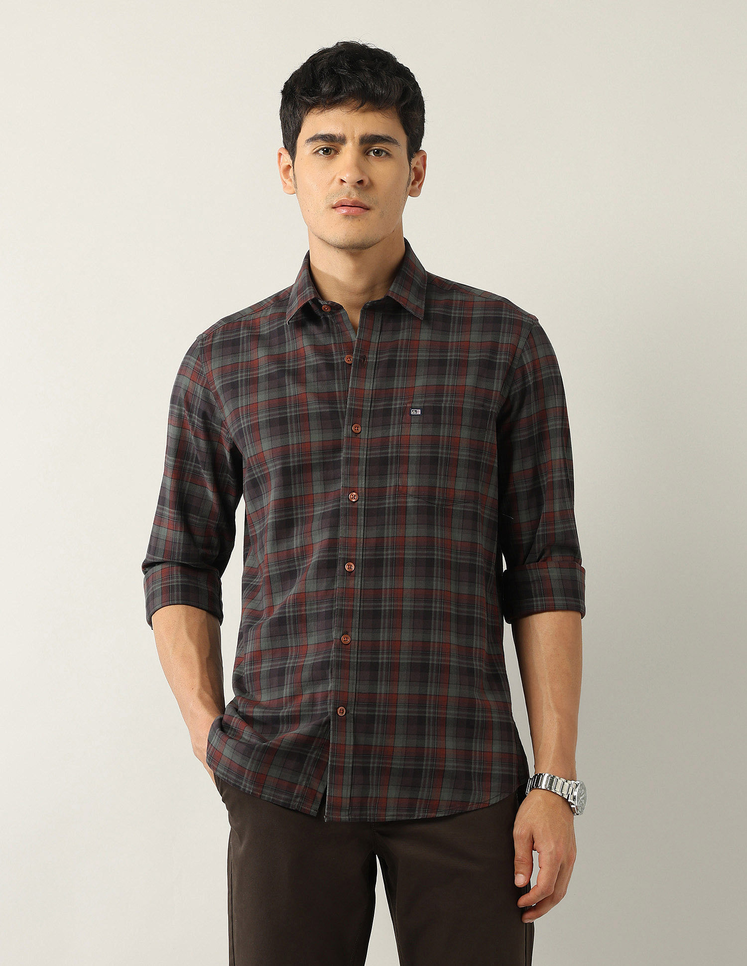 Arrow Sport Tartan Checked Twill Shirt