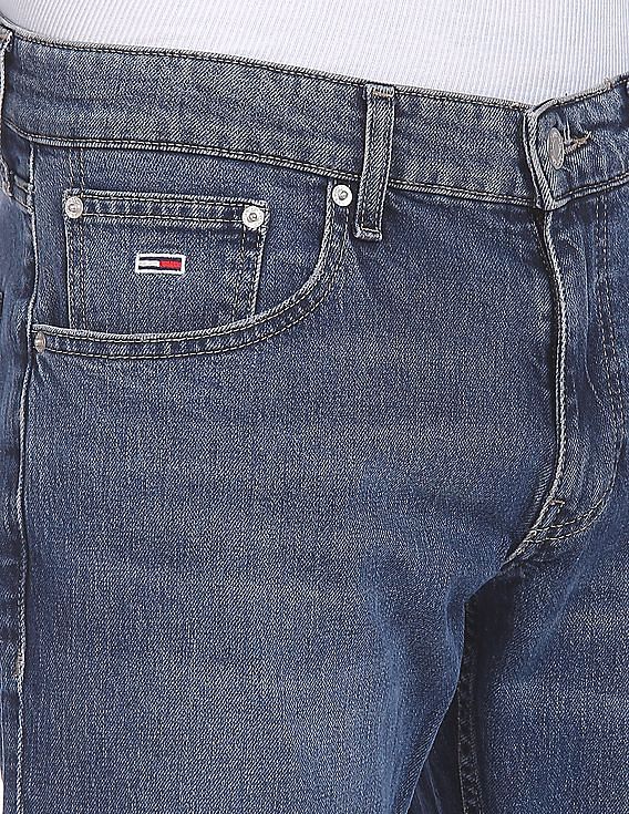 Tommy Hilfiger Men Blue Ryan Straight Fit Stone Wash Jeans