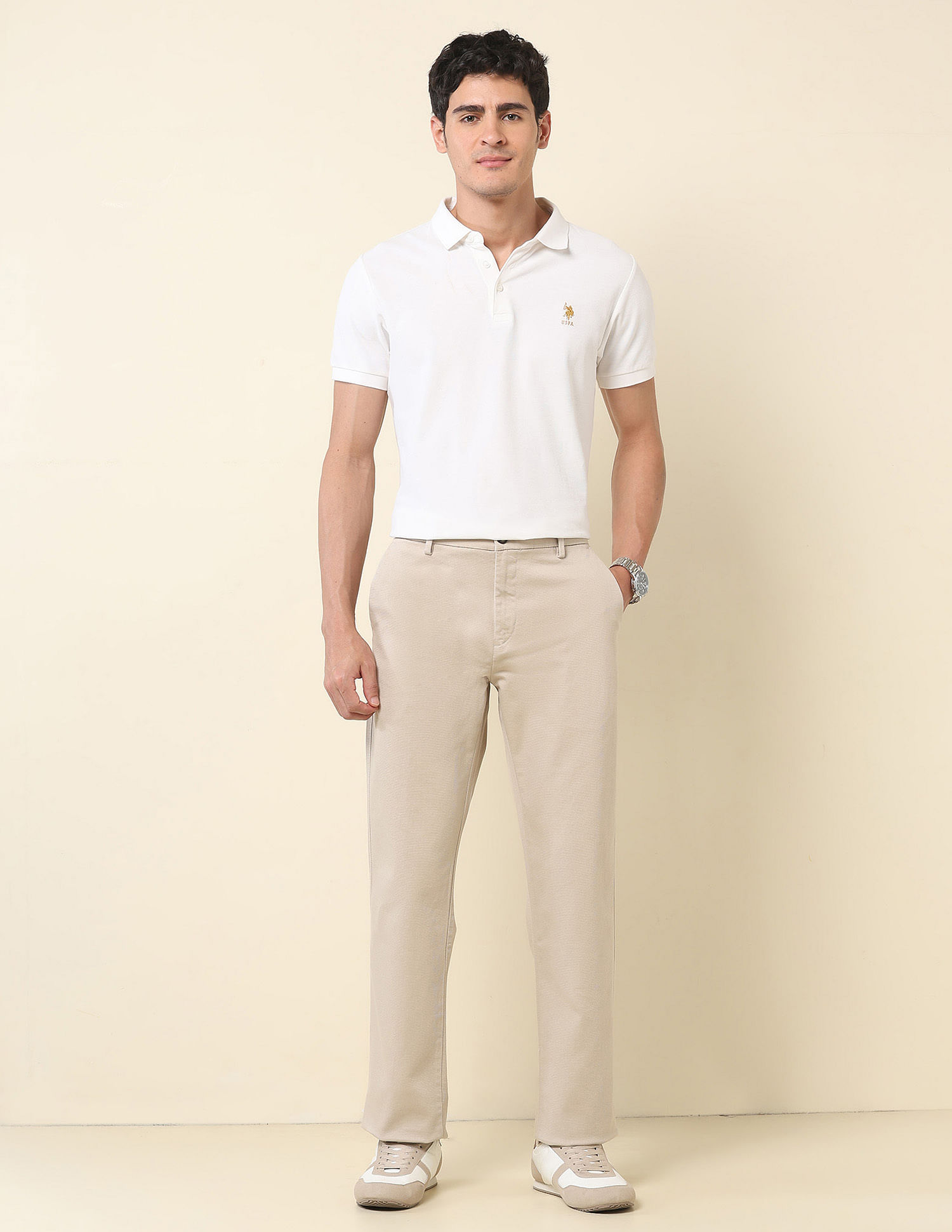 U.S. Polo Assn. Riley Straight Fit Dobby Trousers
