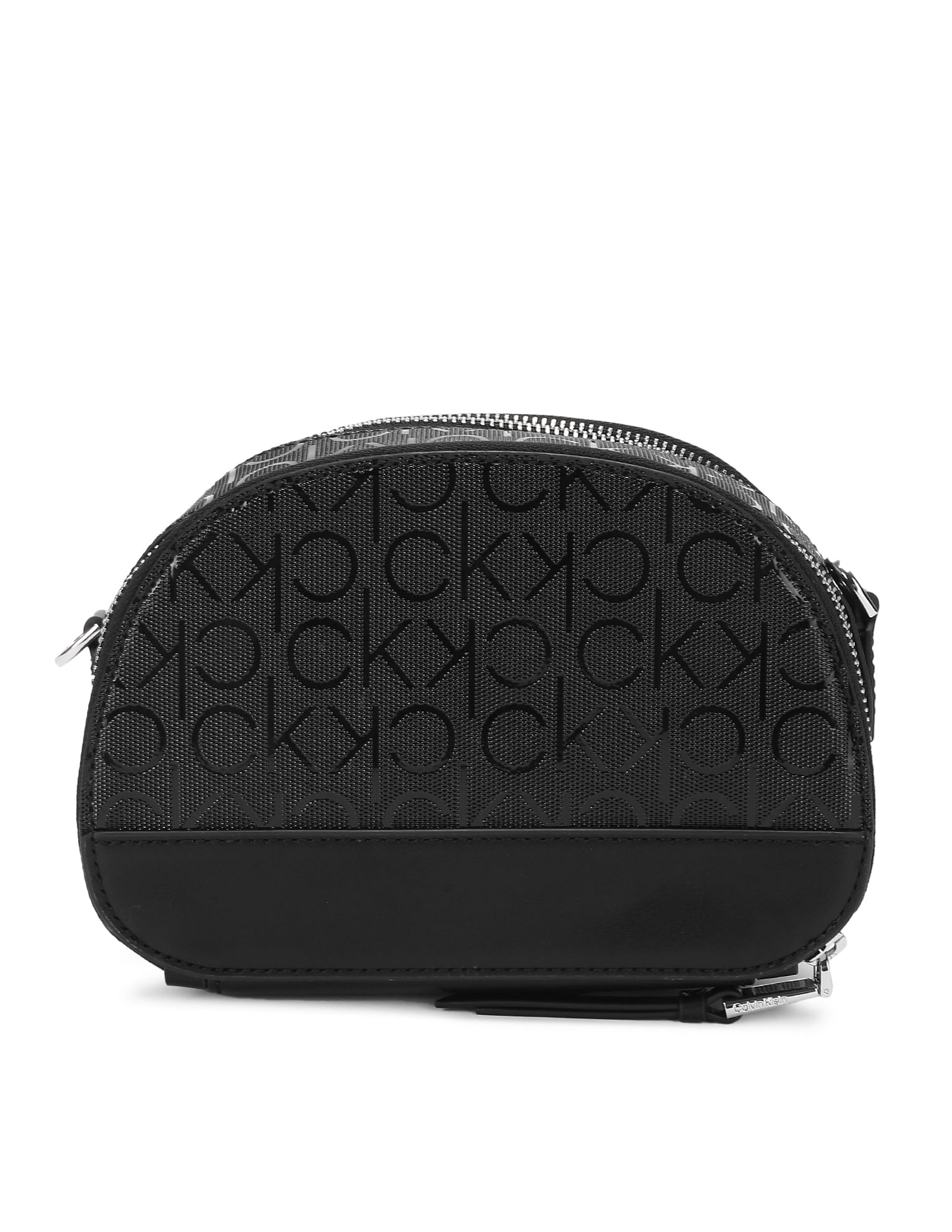  Calvin Klein Ashley-Barrel Satchel, Black Pearlized