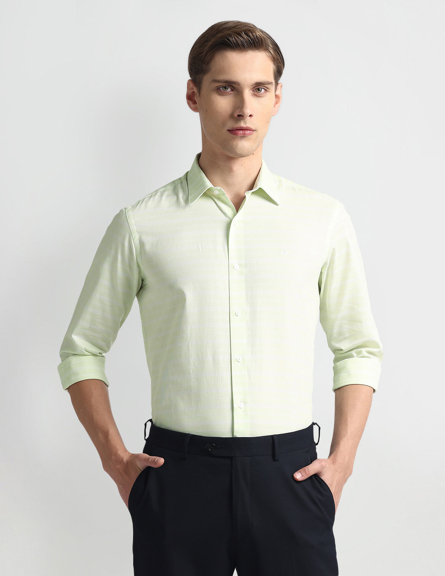Arrow Newyork Horizontal Stripe Slim Fit Shirt