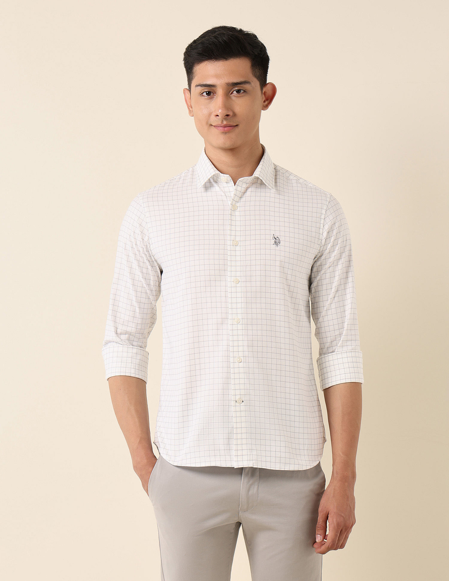 U.S. Polo Assn. Tailored Fit Graph Checked Shirt