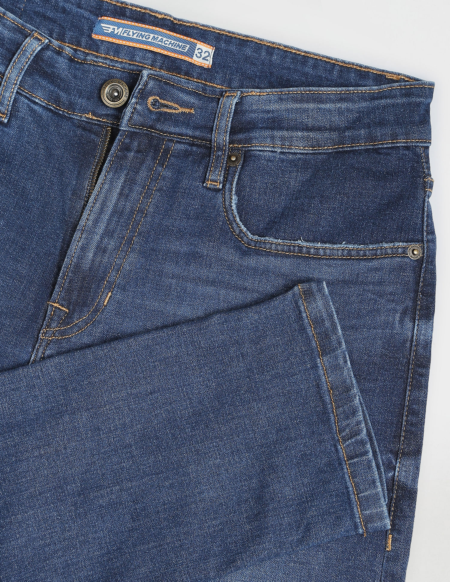 Flying Machine Stone Wash Slash Slim Tapered Jeans