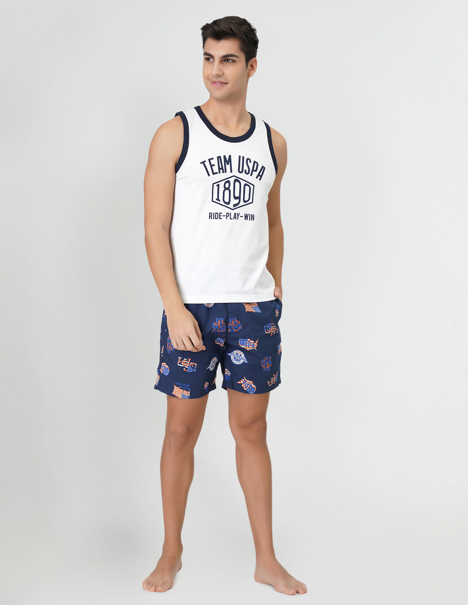 Buy USPA Innerwear Relaxed Fit Printed IYAB Boxers - Pack Of 1 - NNNOW.com