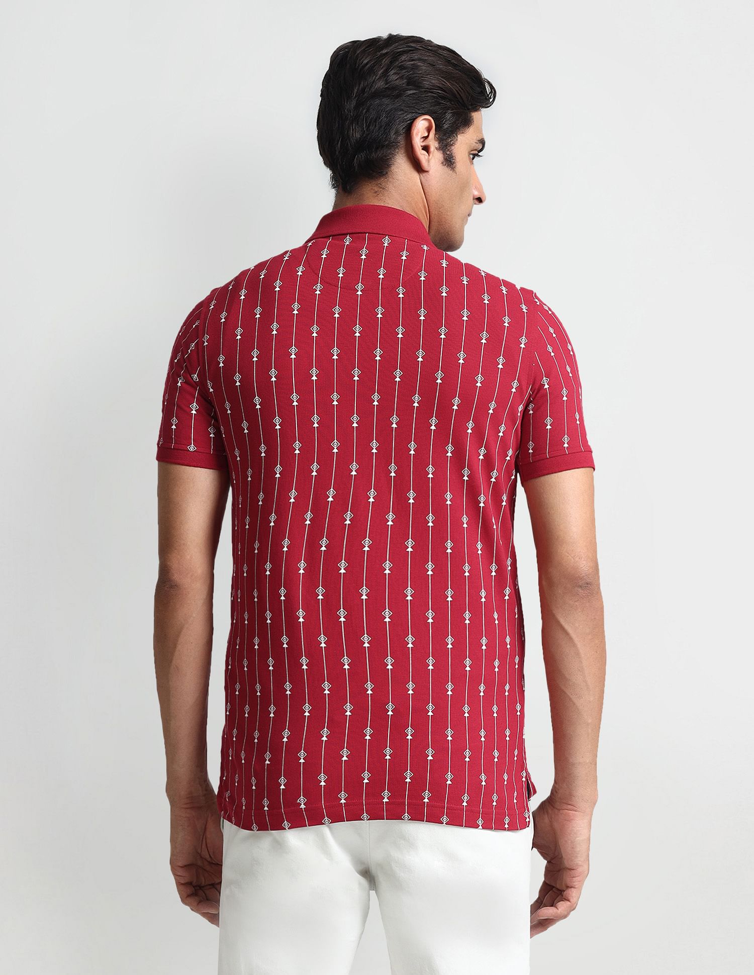 Arrow Sports Geometric Print Regular Polo Shirt