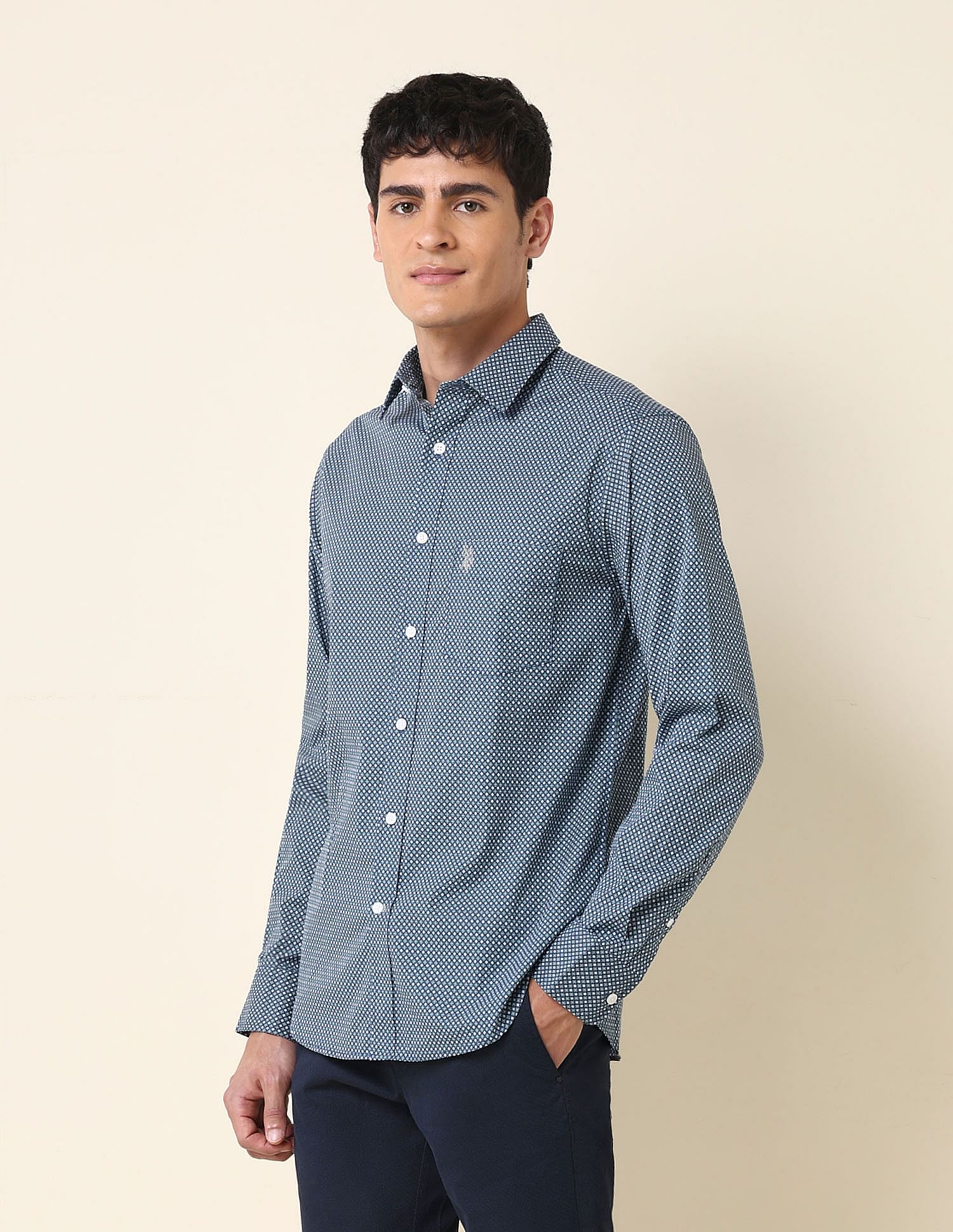 U.S. Polo Assn. Geometric Printed Tailored Fit Shirt
