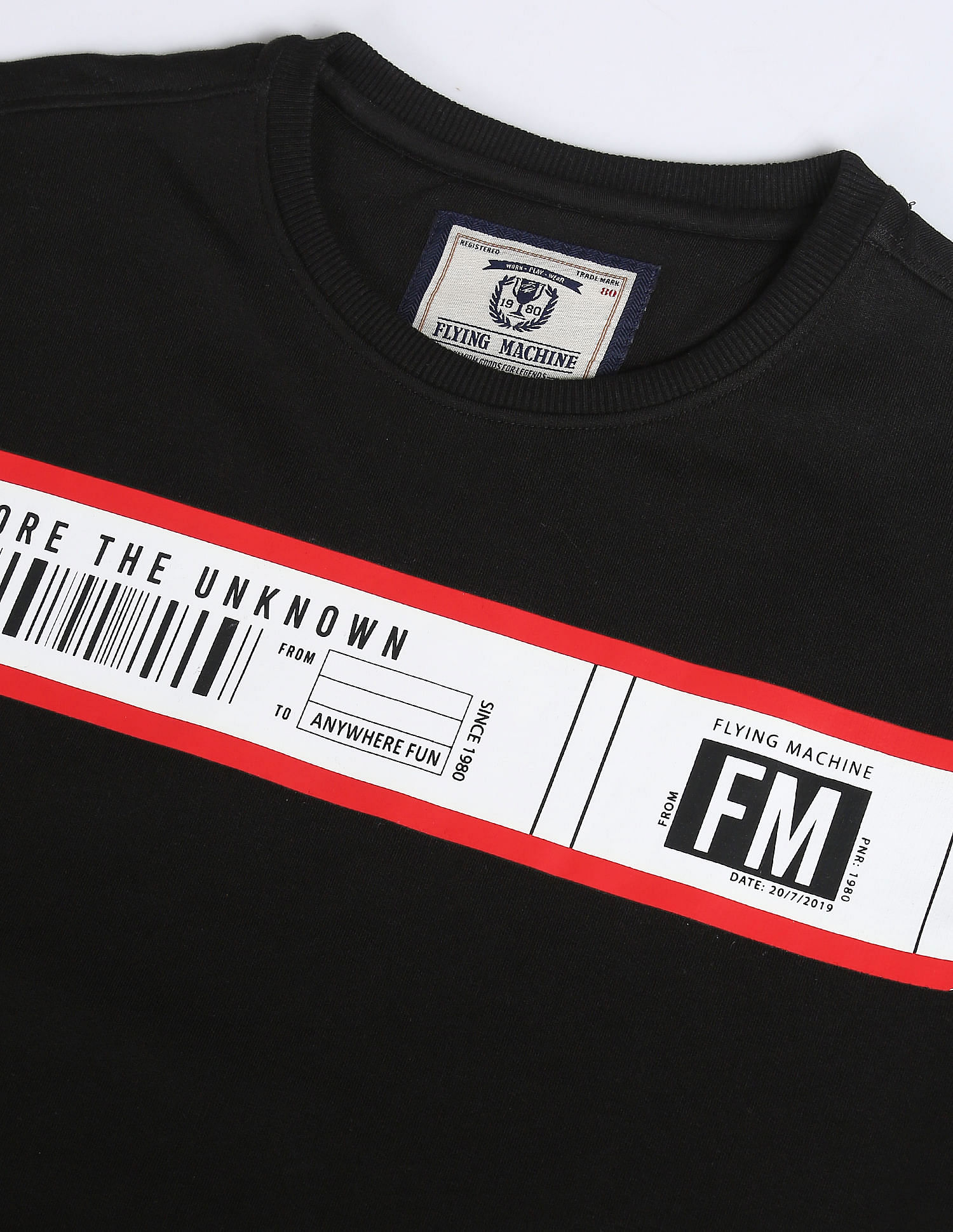 Flying Machine Crew Neck Solid Sweatshirt