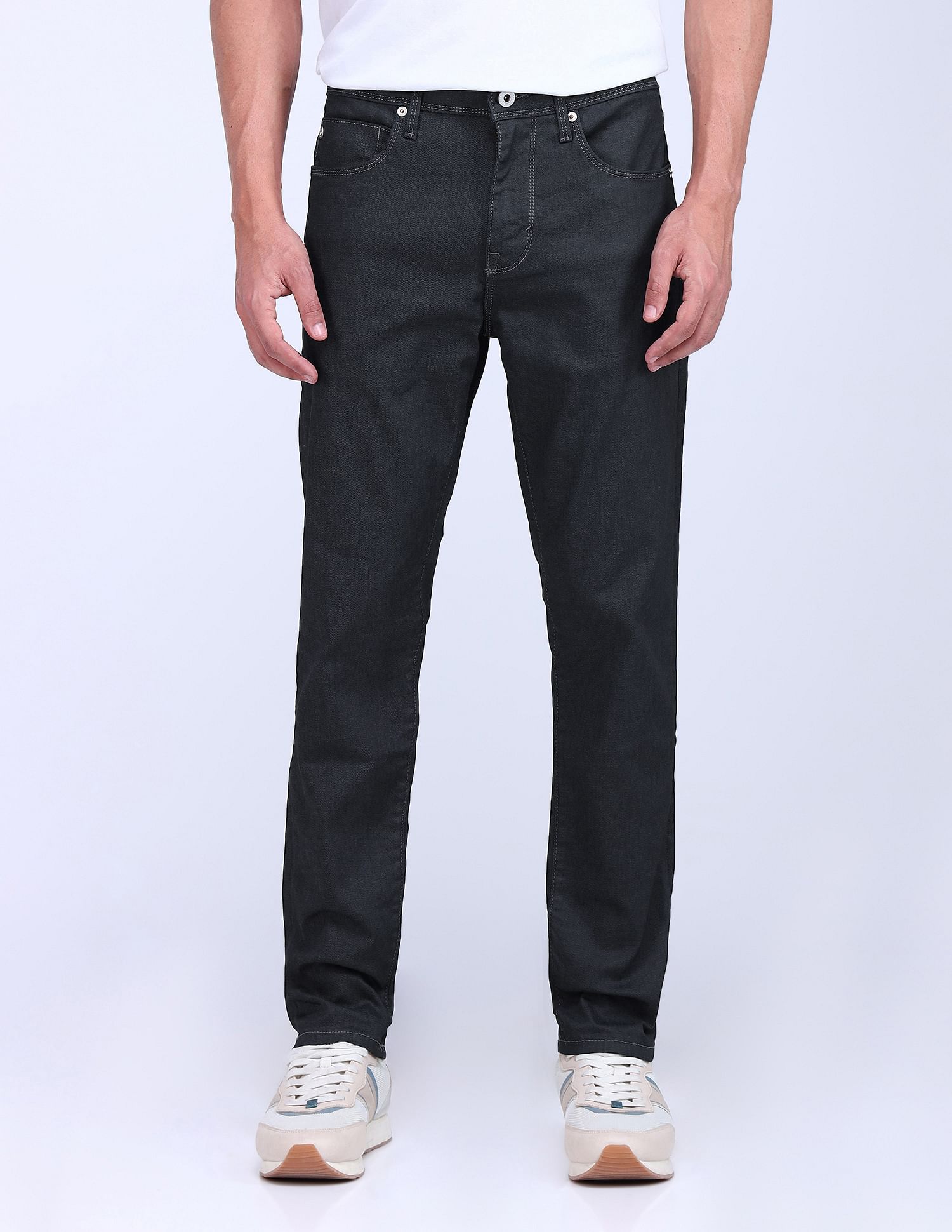 Flying Machine Slash Slim Tapered Fit Jeans