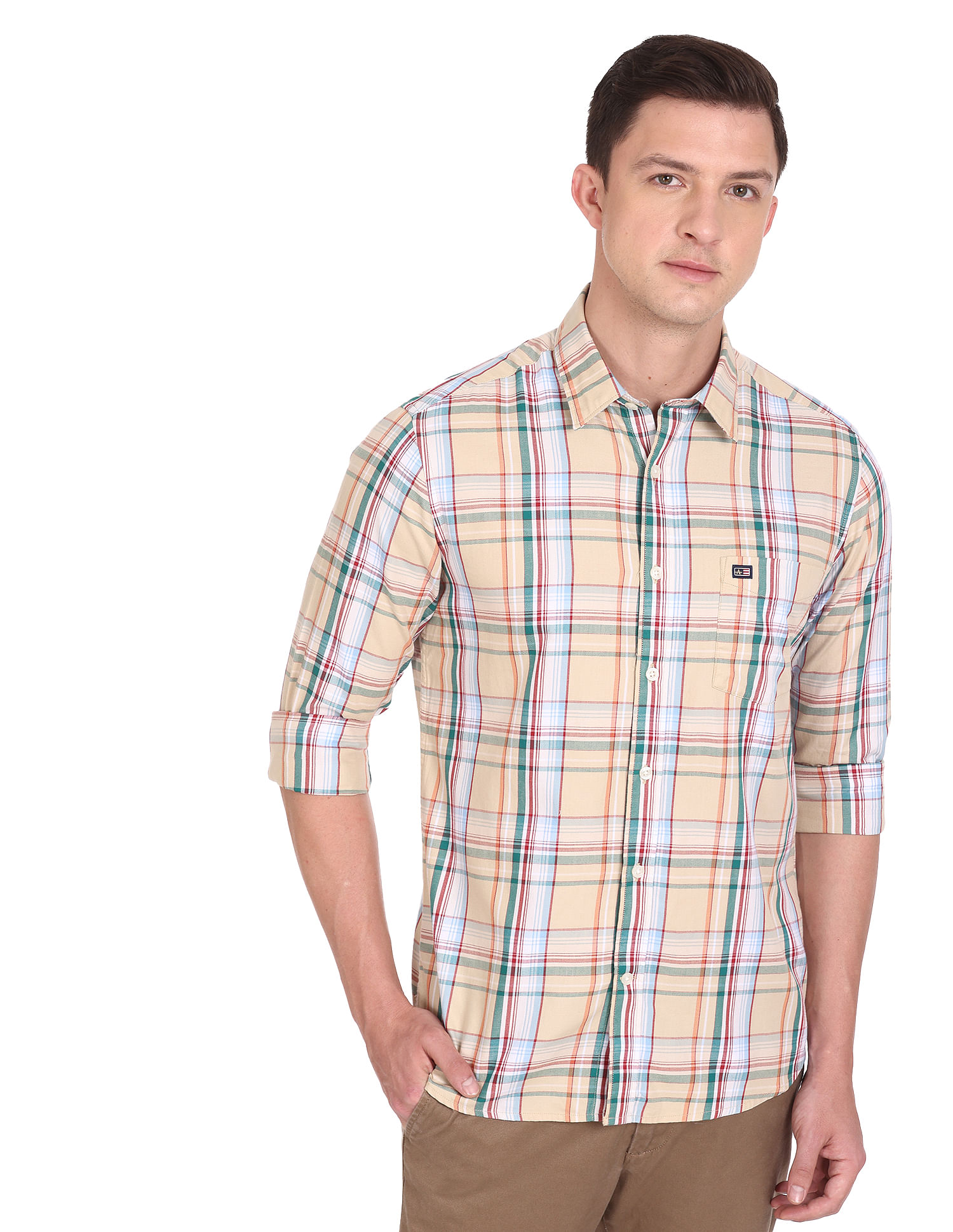 Arrow Sports Tartan Check Manhattan Slim Fit Shirt
