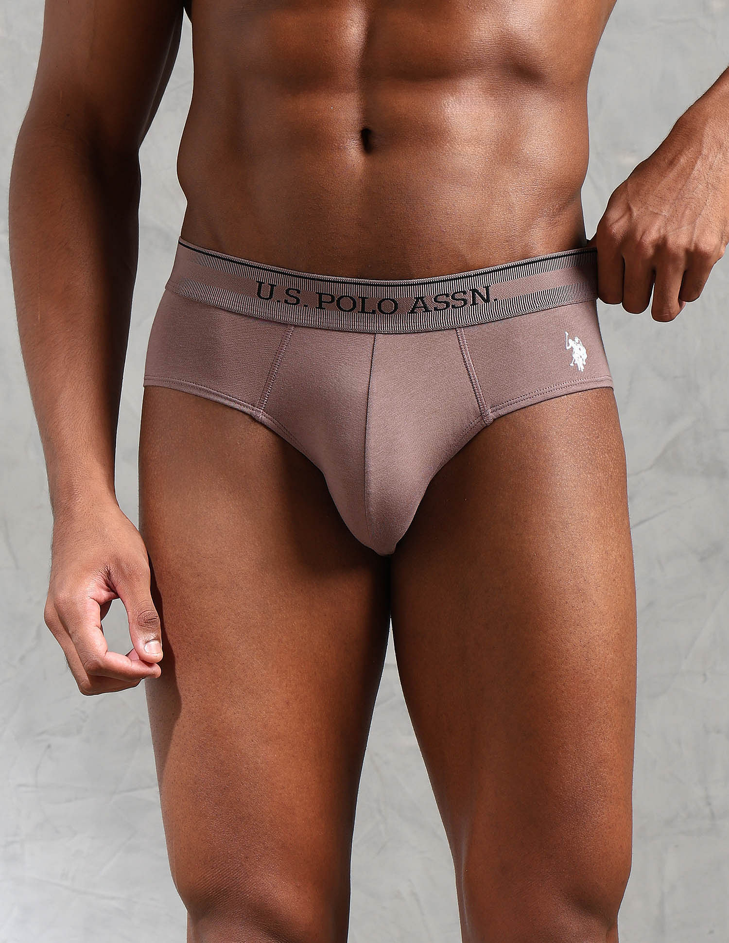 U.S. Polo Assn. Solid Low Rise OEB15 Briefs - Pack Of 3