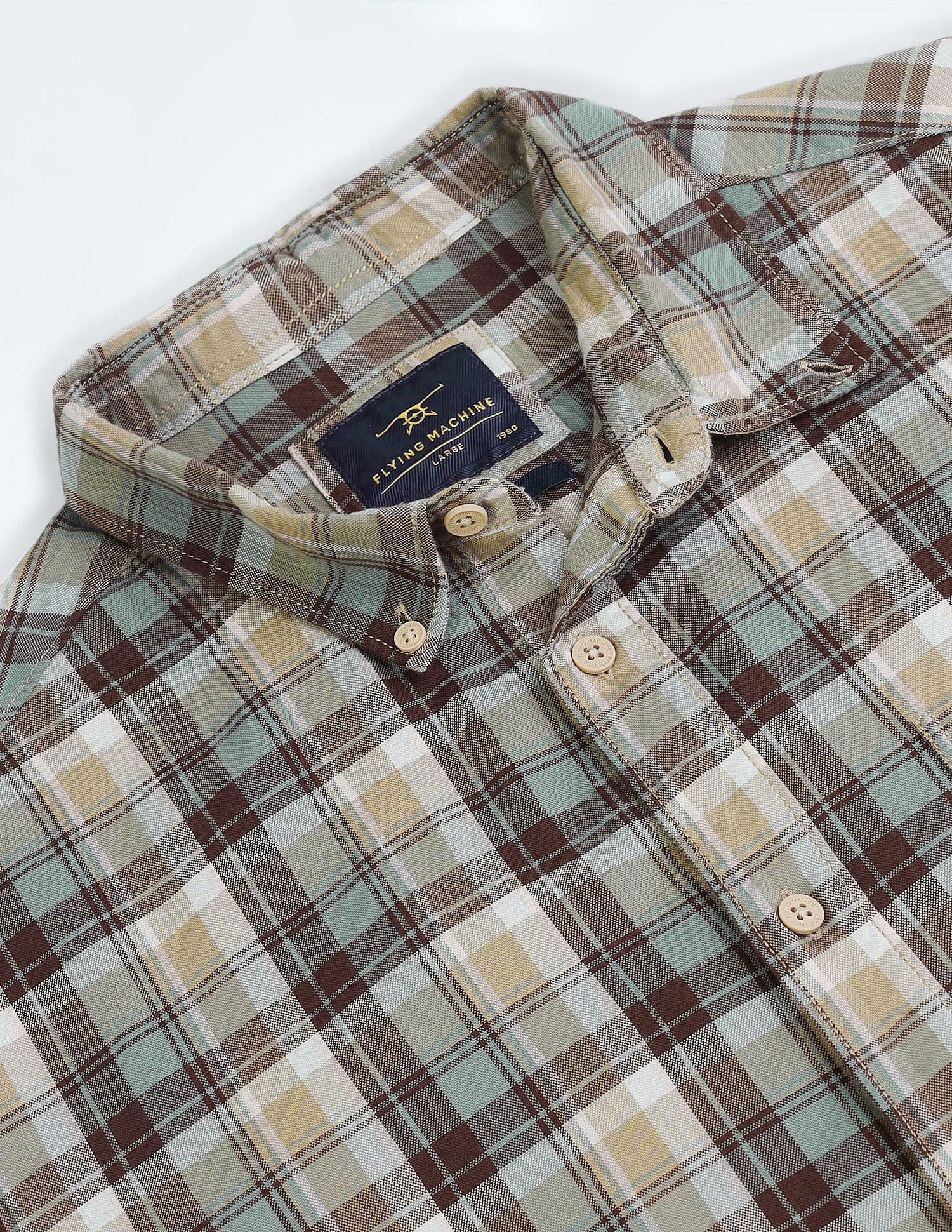 Flying Machine Plaid Check Cotton Shirt