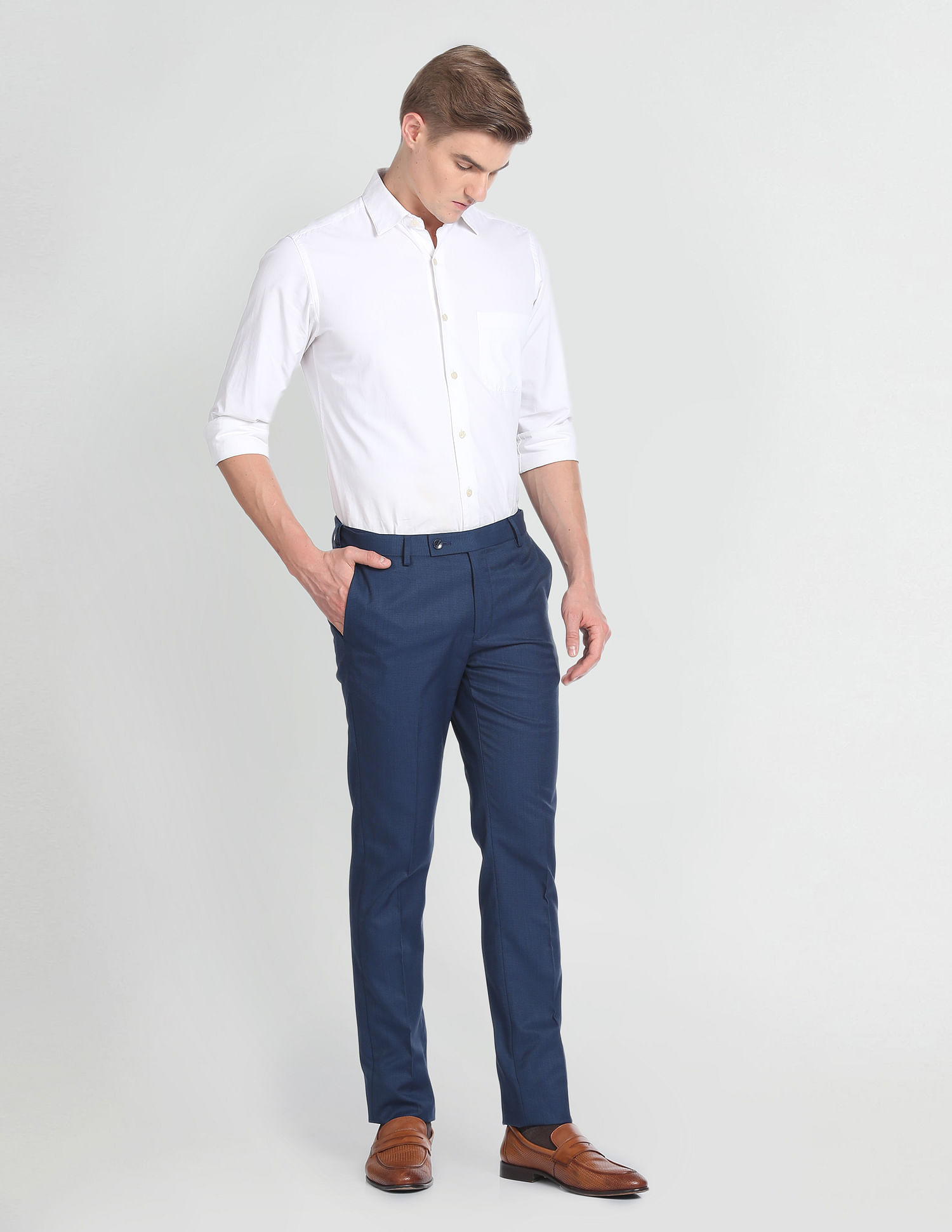 Arrow Patterned Dobby Autoflex Trousers