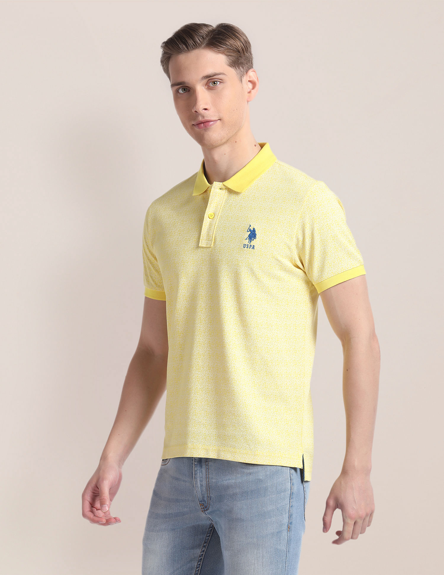 U.S. Polo Assn. Tropical Print Slim Polo Shirt