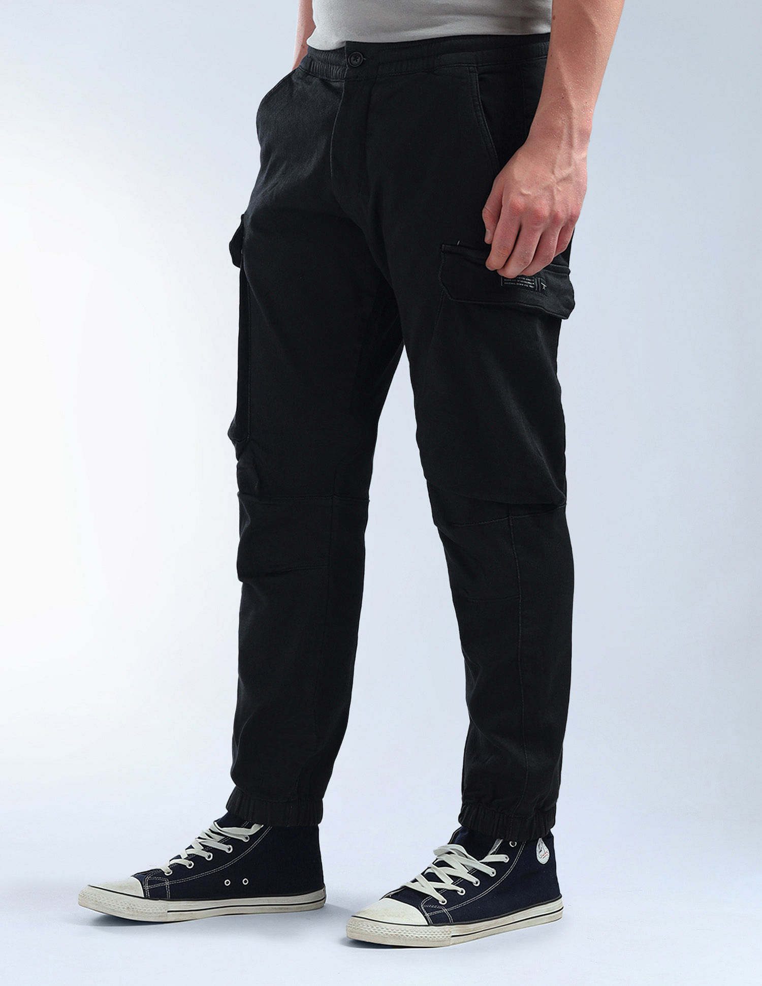 Flying Machine Solid Relaxed Fit Knitted Joggers