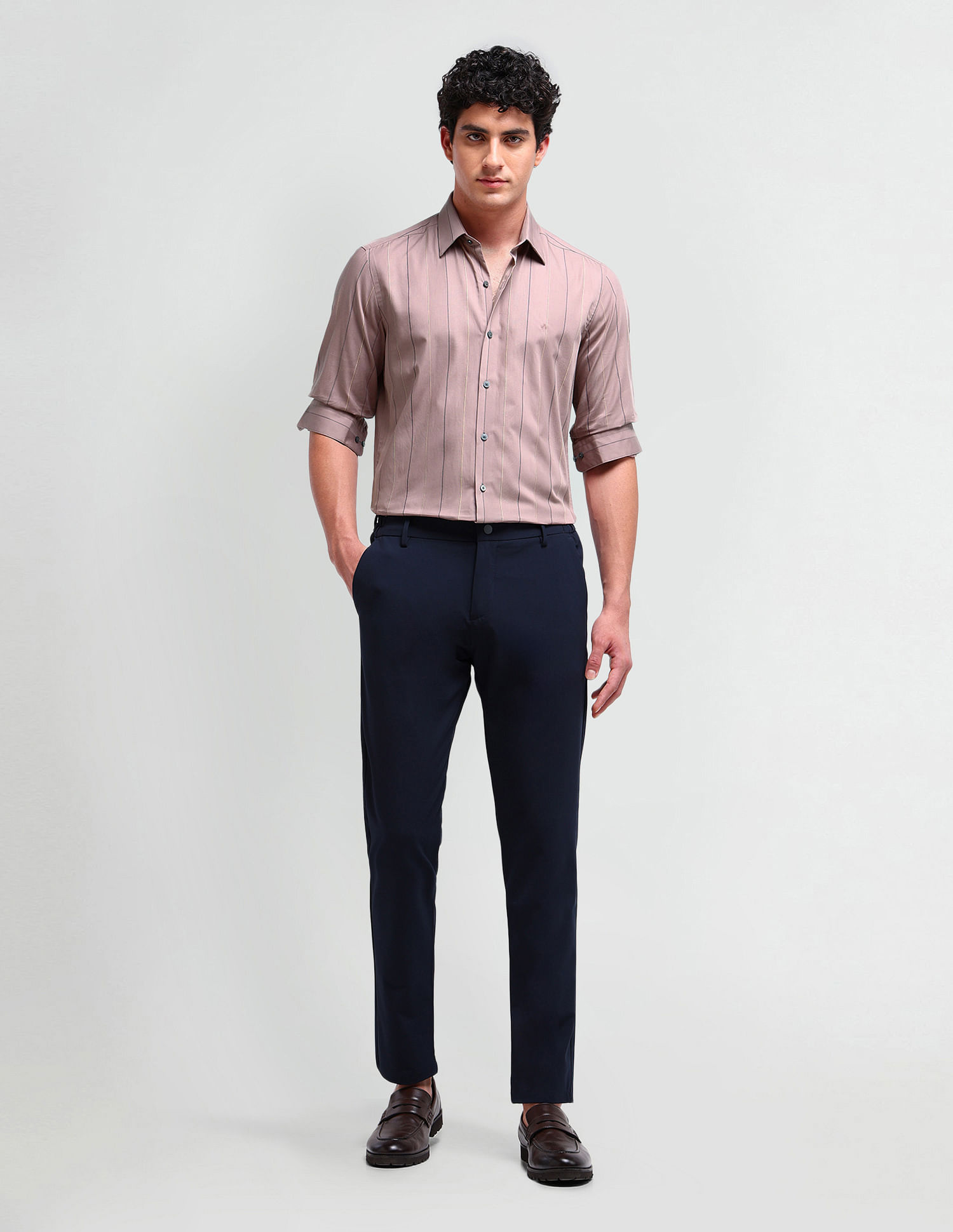 Arrow Newyork Vertical Striped Dobby Shirt