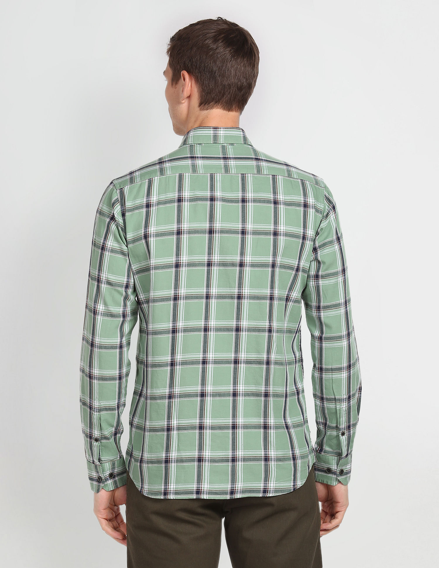Arrow Sports Tartan Check Twill Casual Shirt