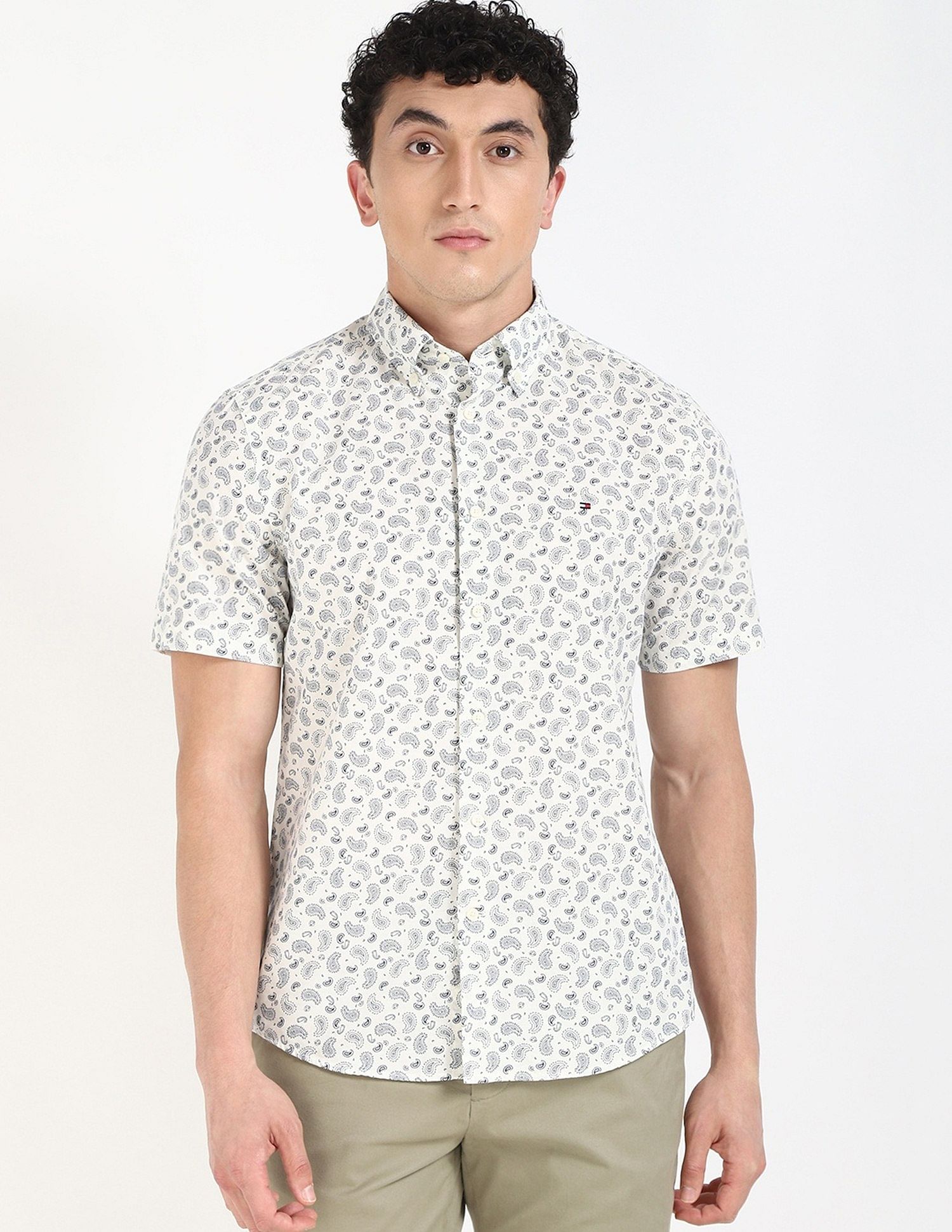 Tommy Hilfiger Printed Regular-Fit Cotton Shirt
