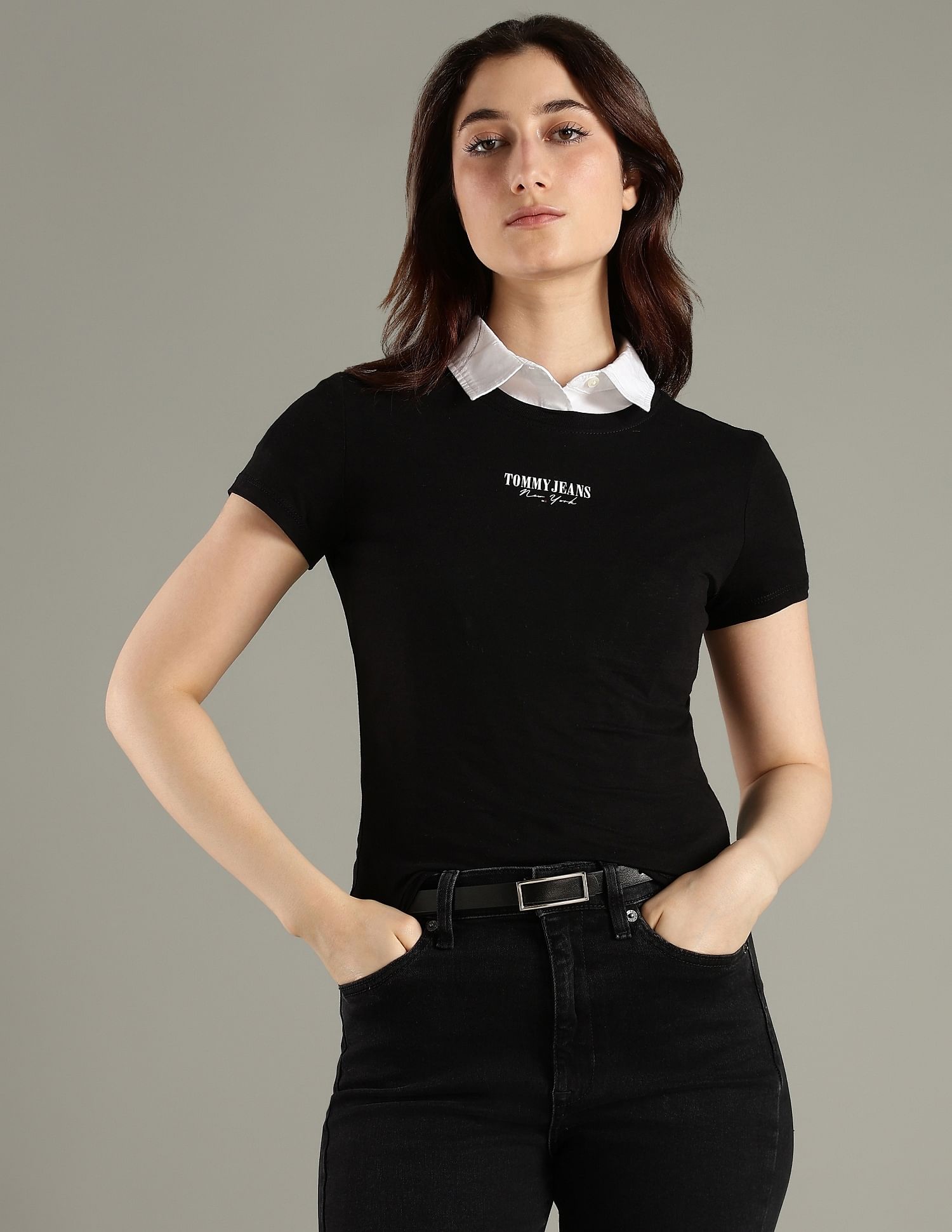 Tommy Hilfiger Logo Slim Fit Cotton T-Shirt