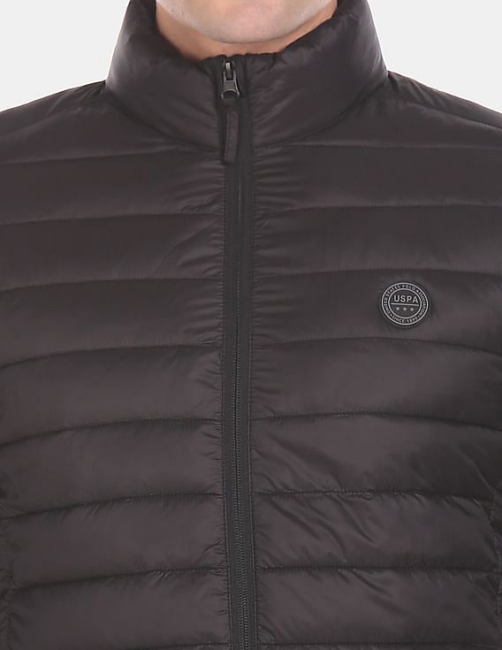 U.S. Polo Assn. Stand Collar Quilted Jacket With Pouch