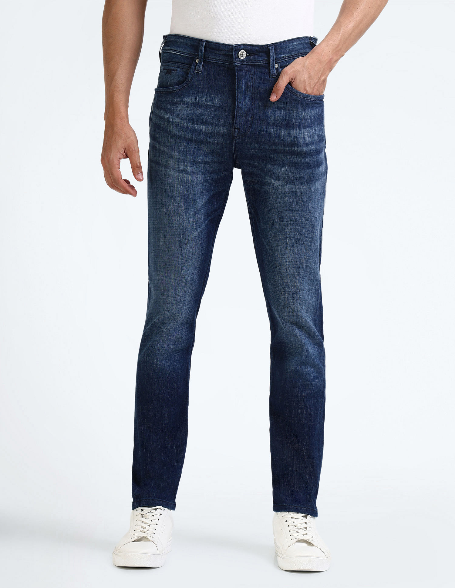 Flying Machine Slash Slim Tapered Fit Stone Wash Jeans