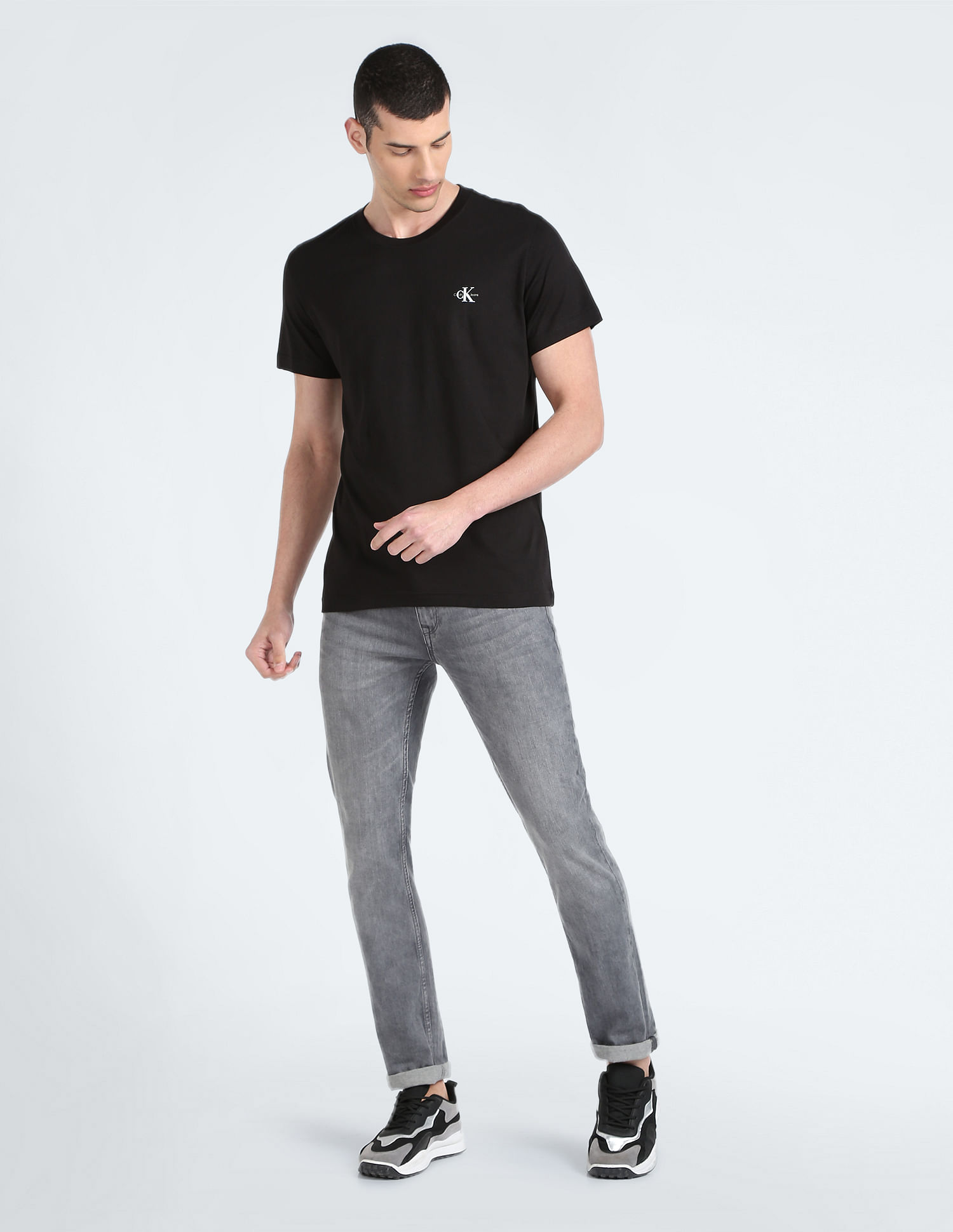 Calvin Klein Jeans Crew Neck Logo T-Shirt - Pack Of 2