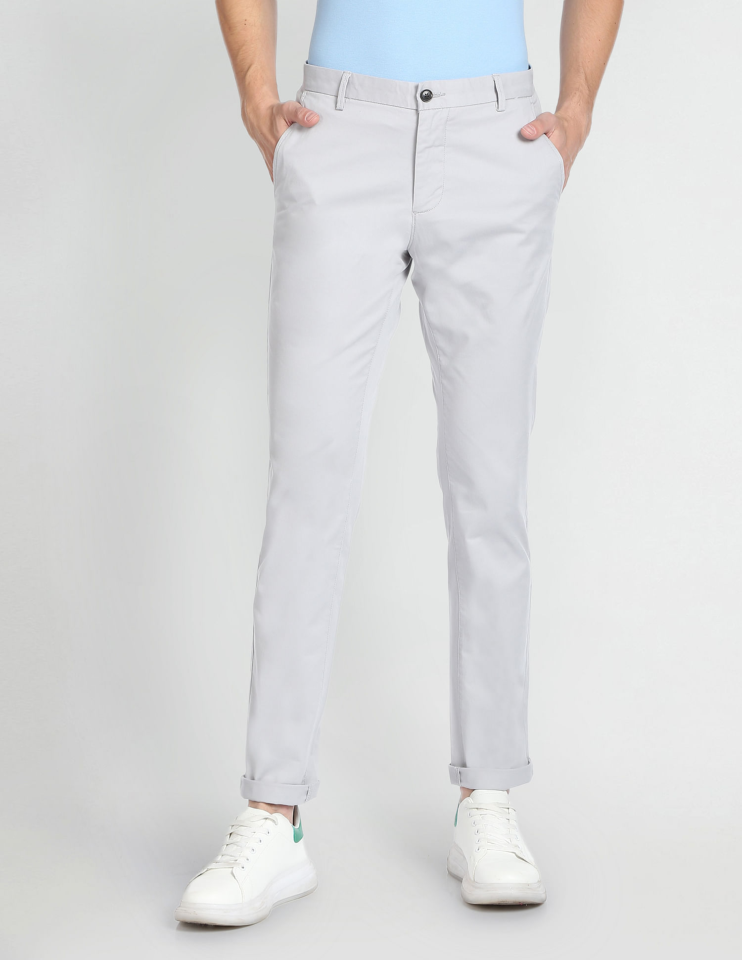 Buy online Beige Cotton Blend Flat Front Casual Trousers from Bottom Wear for  Men by Arrow Sport for ₹2159 at 40% off | 2024 Limeroad.com