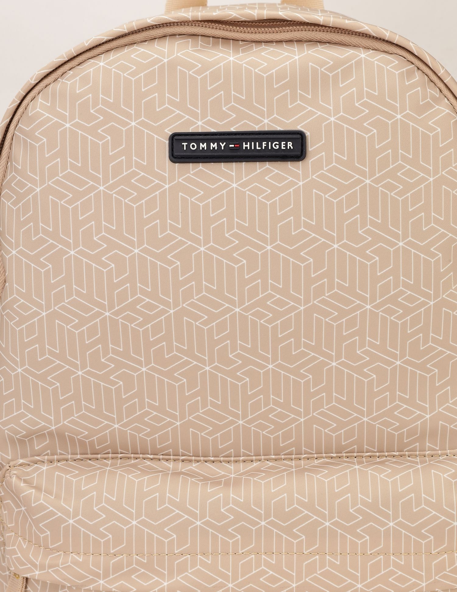 Tommy Hilfiger Logo Beige Nylon Backpack