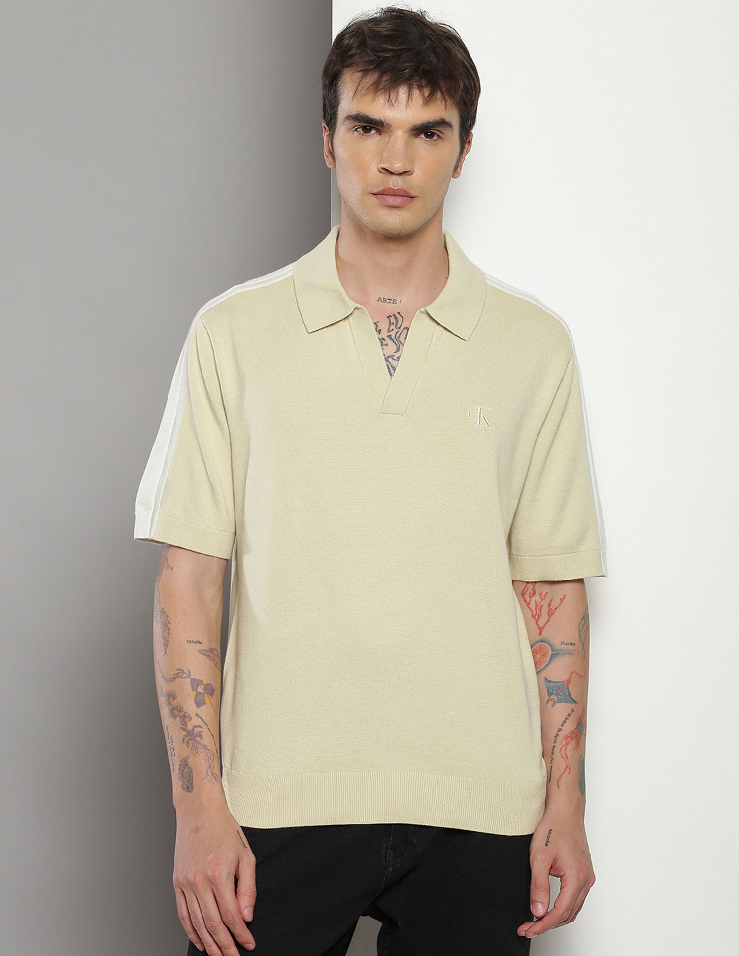 Calvin Klein Relaxed Fit Tonal Blocking Polo Shirt