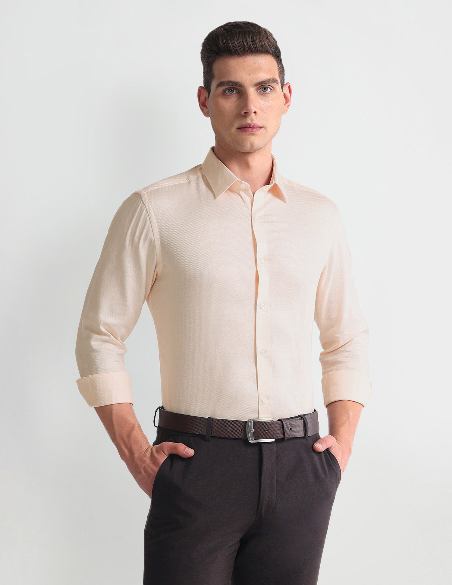 Arrow Patterned Dobby Manhattan Slim Fit Shirt
