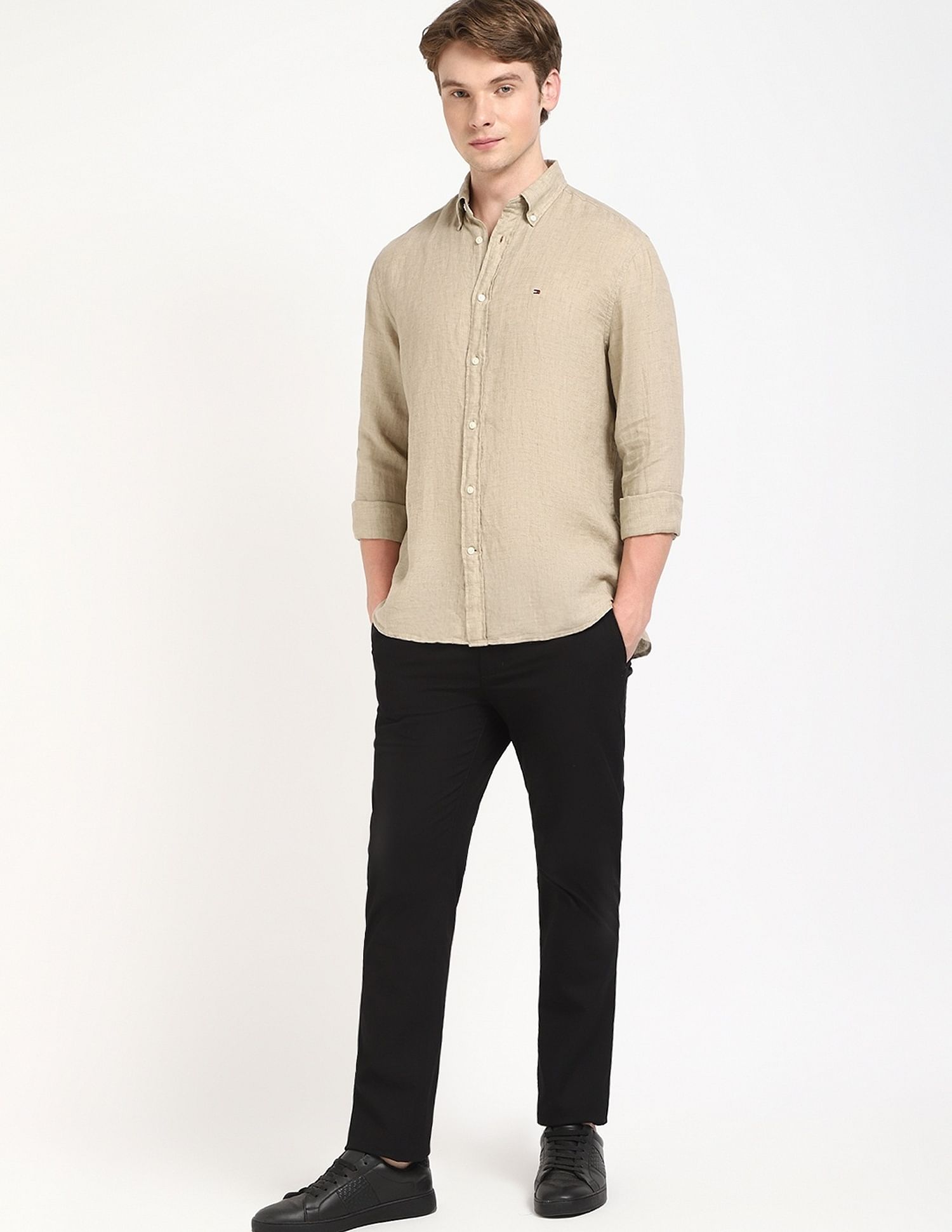 Tommy Hilfiger Solid Regular-Fit Linen Shirt