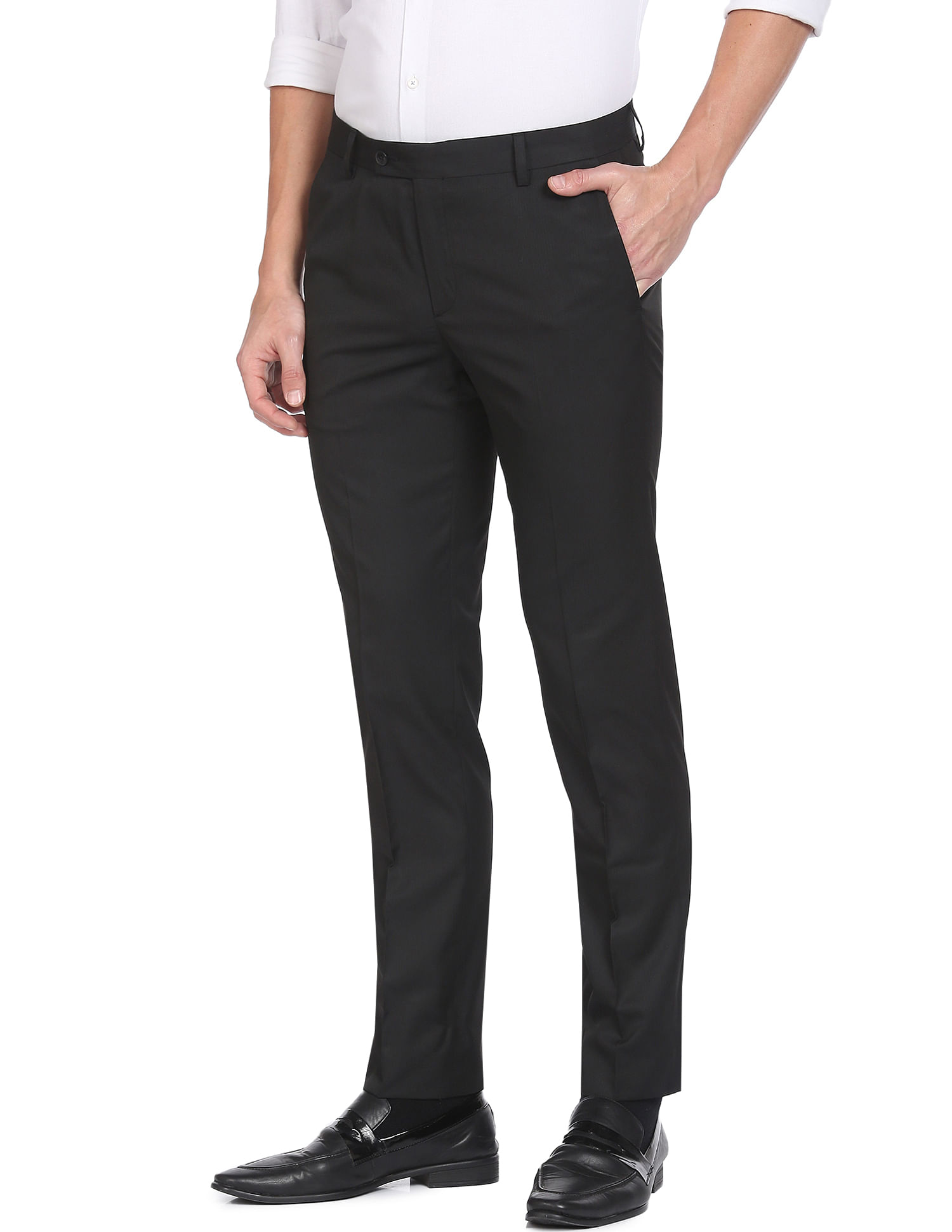 Arrow Men Formal Wear Black Trouser  Black  157283