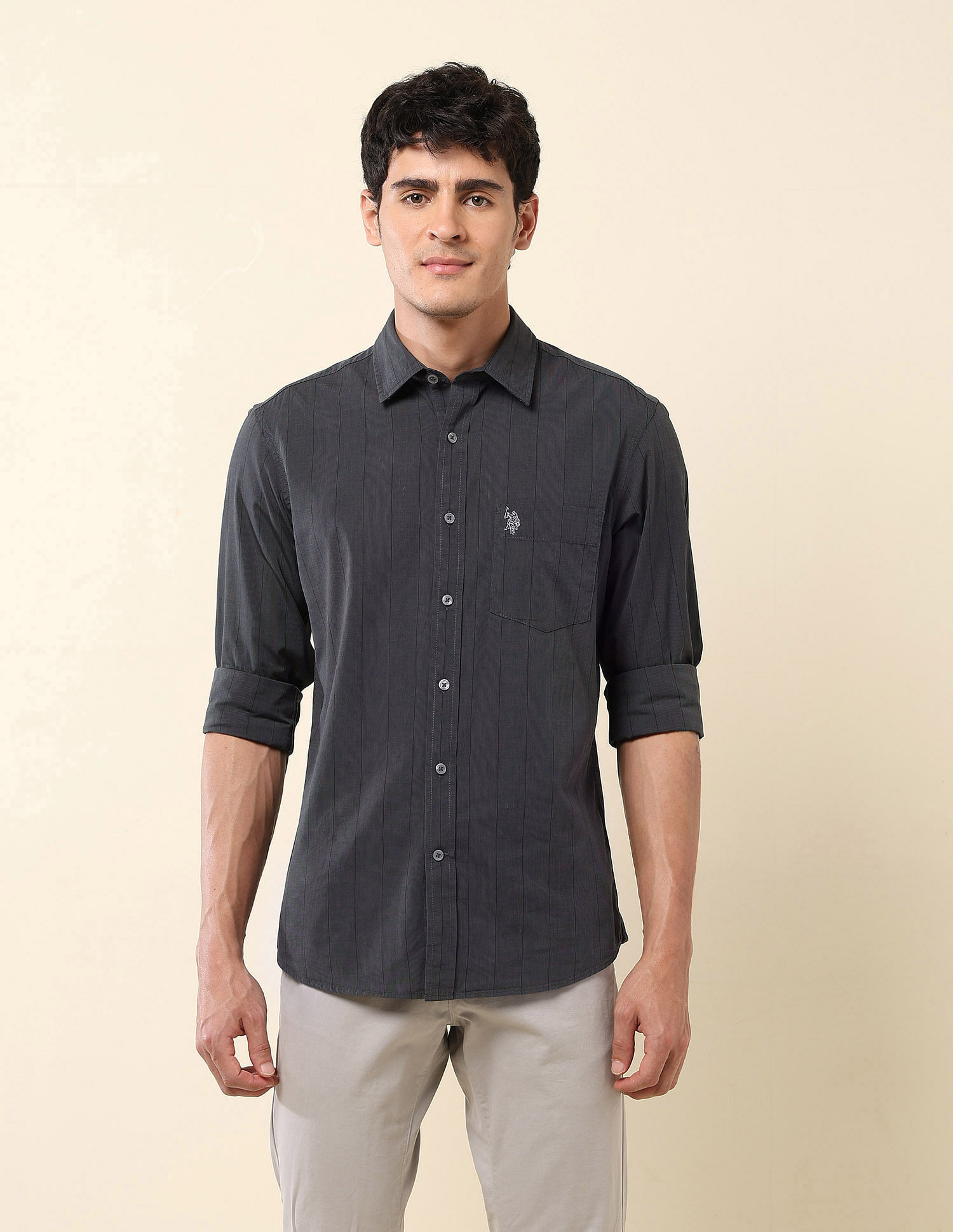 U.S. Polo Assn. Pinstriped Pure Cotton Shirt