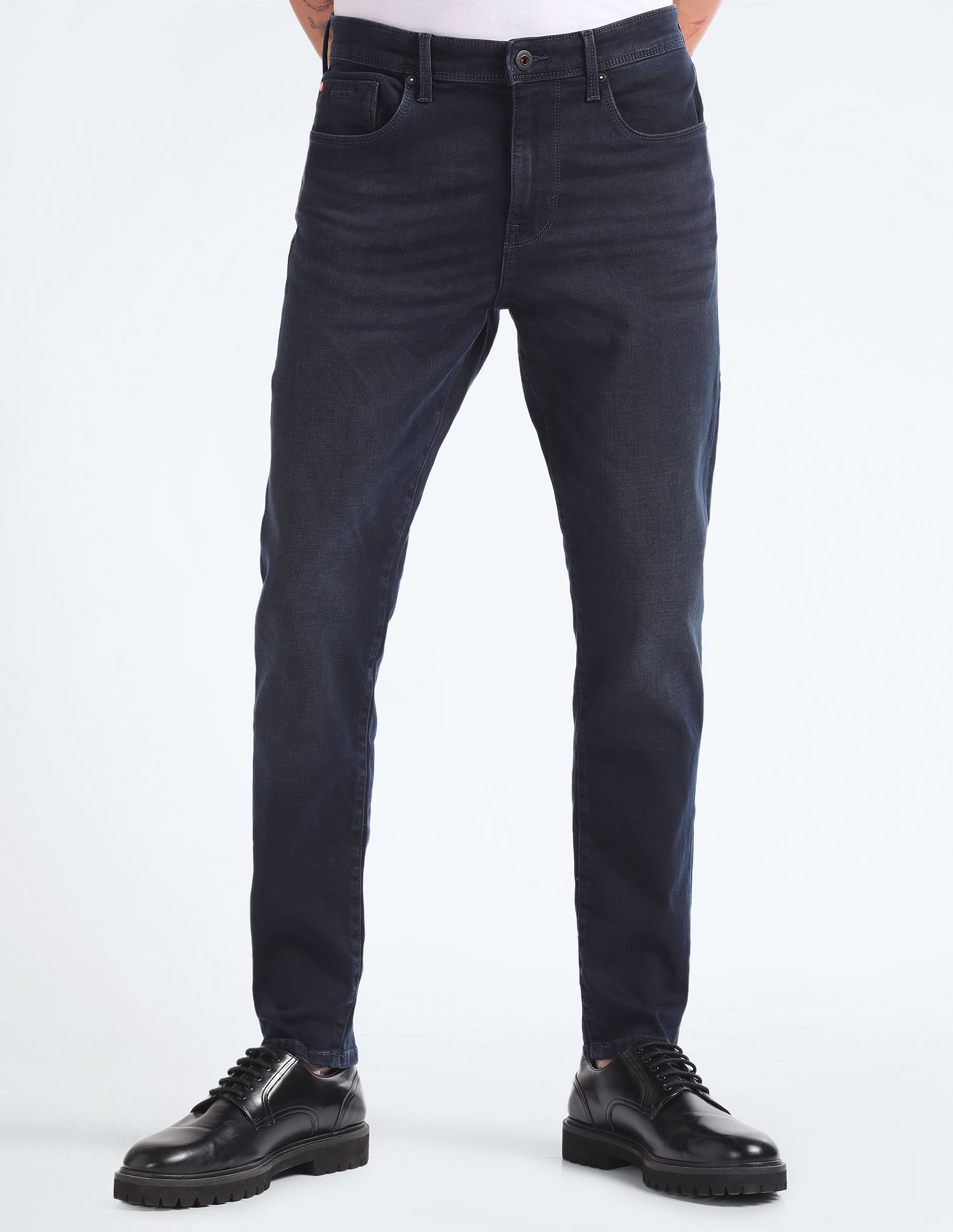 Flying Machine Slash Slim Tapered Dark Wash Jeans