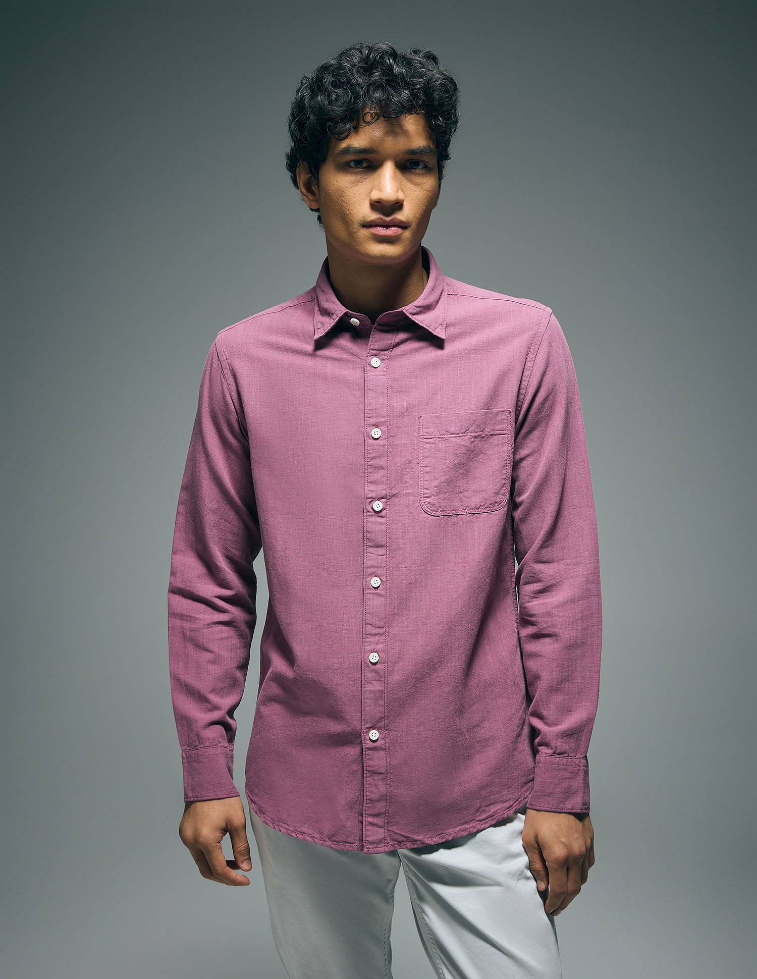 Flying Machine Solid Slim Fit Shirt