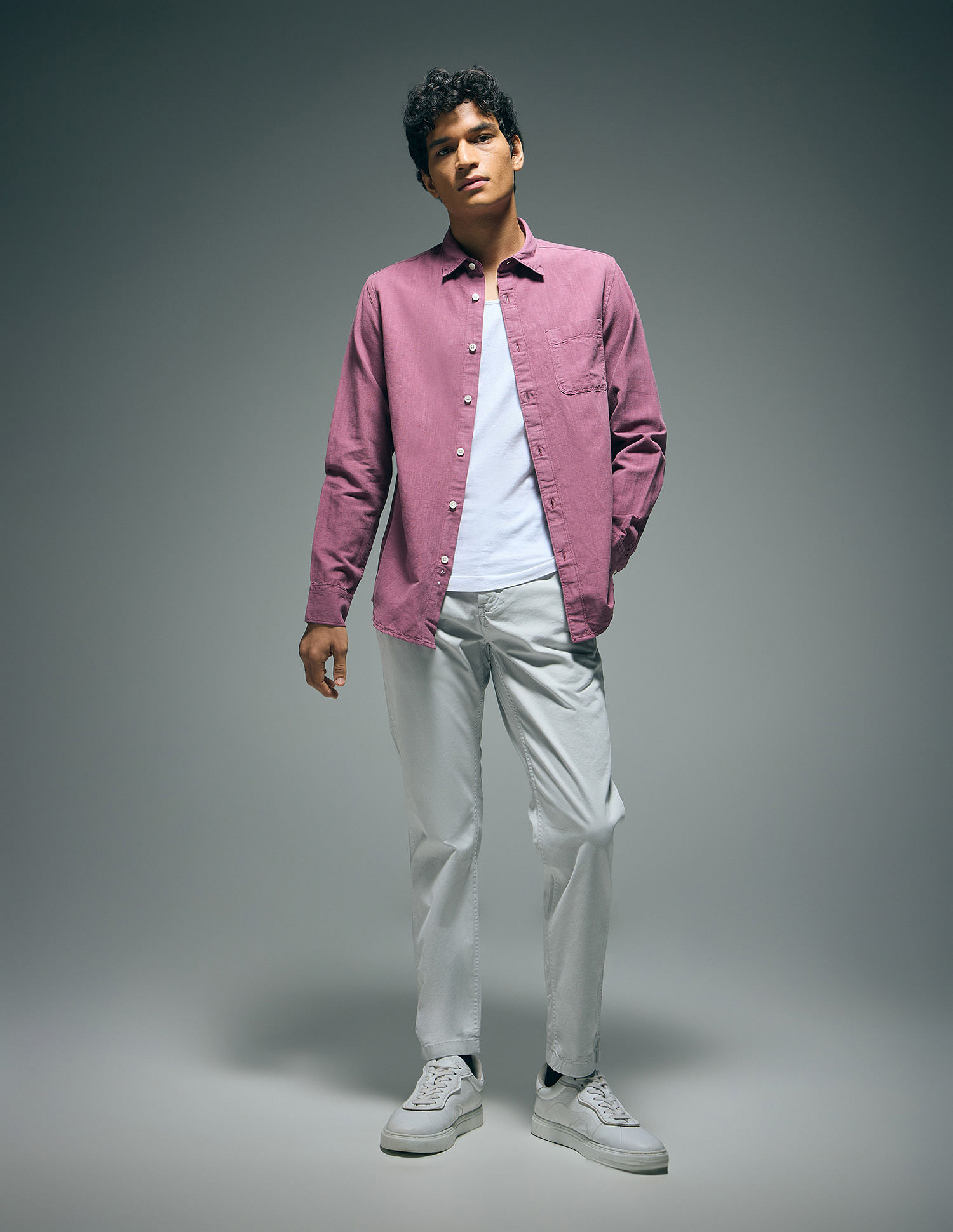 Flying Machine Solid Slim Fit Shirt