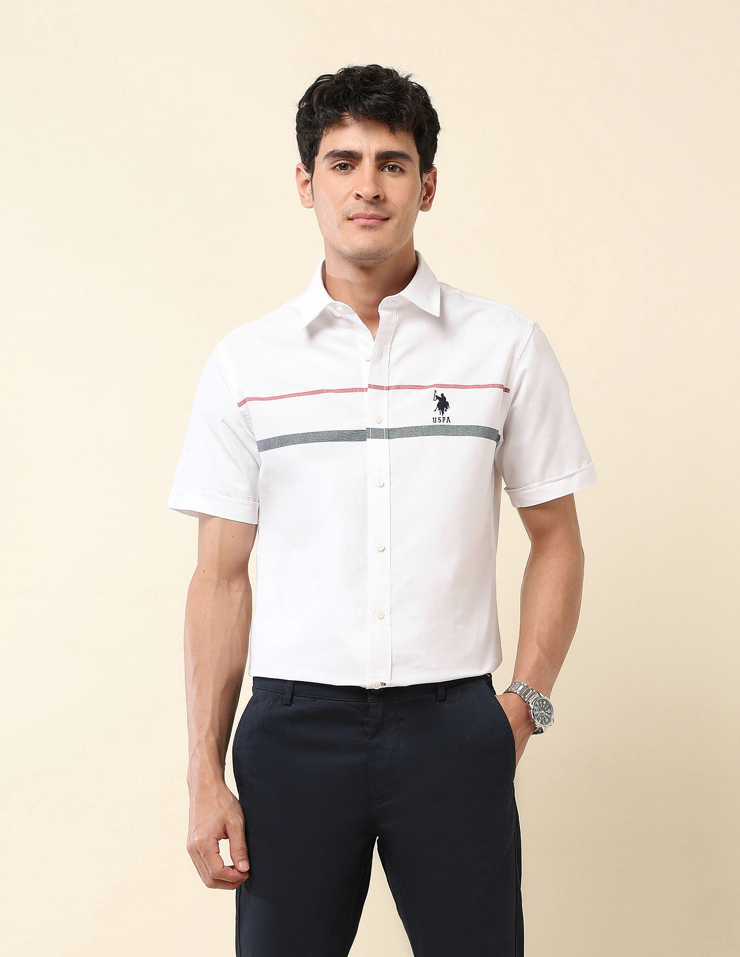 U.S. Polo Assn. Horizontal Striped Pure Cotton Shirt