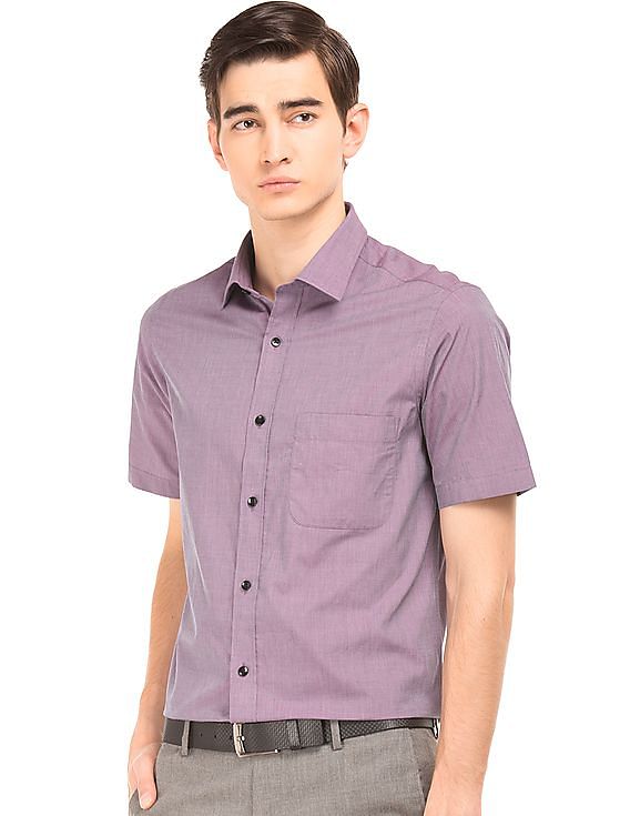 Buy Arrow Men Two Tone Regular Fit Shirt 