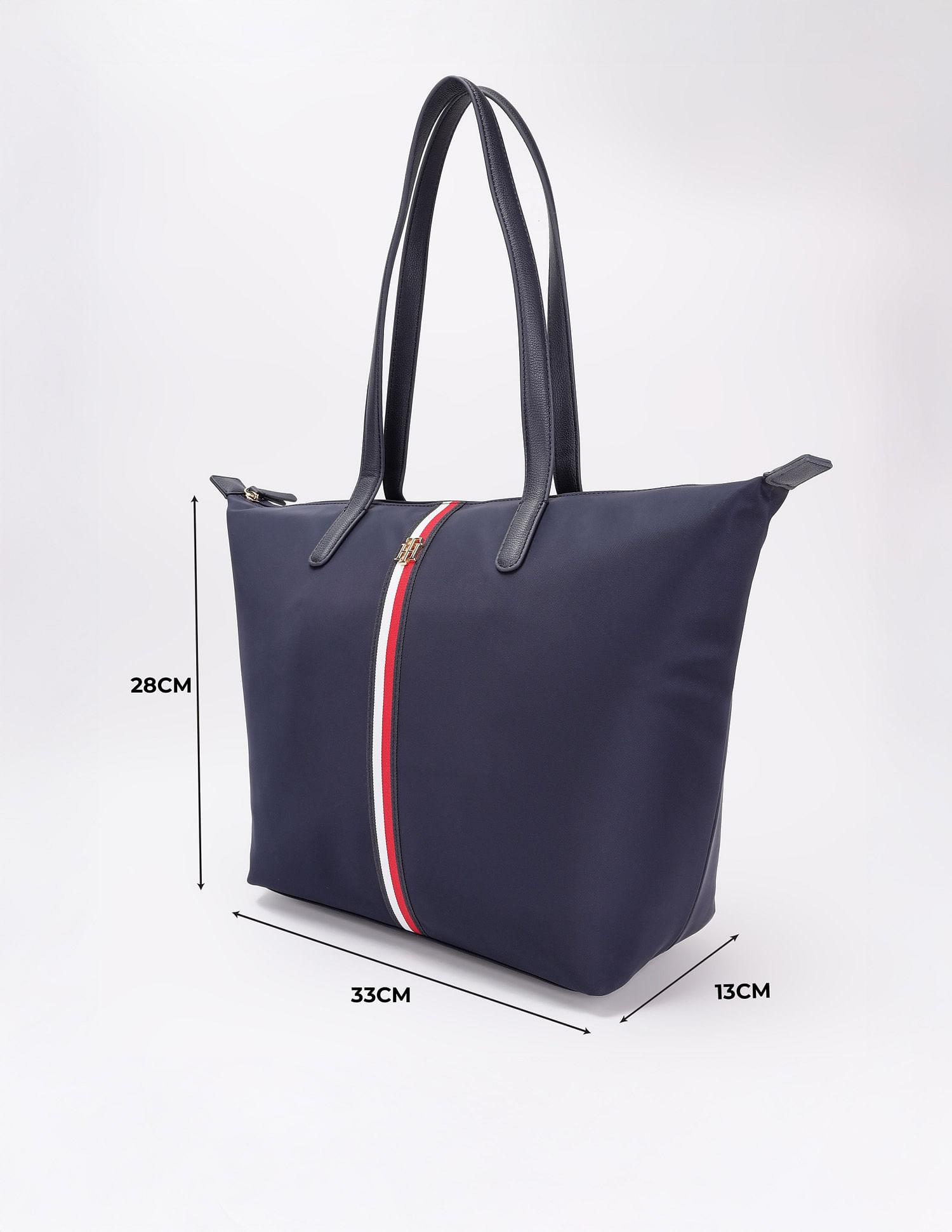 Tommy Hilfiger Solid Blue Nylon Tote Bag