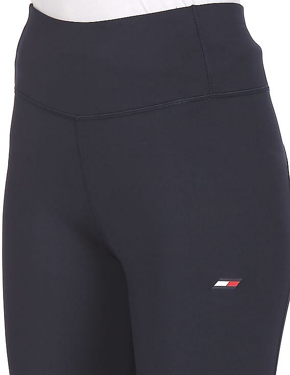 Buy Tommy Hilfiger Women Navy High Rise Colour Block Leggings - NNNOW.com