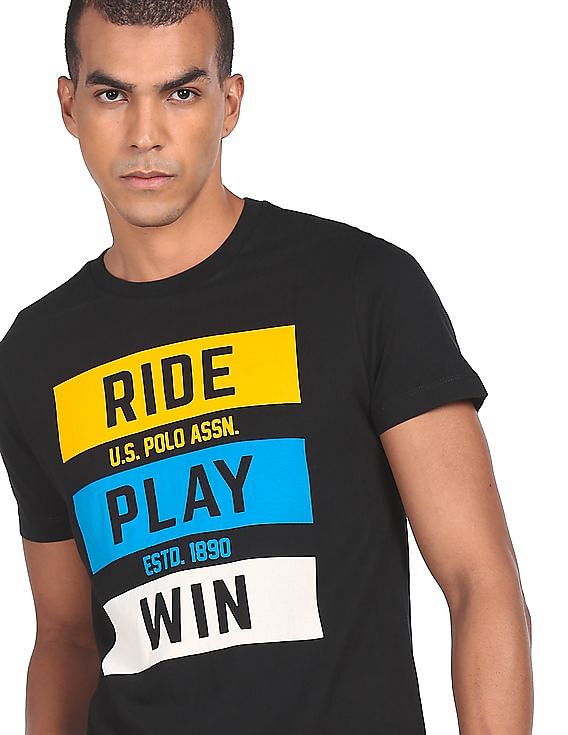 U.S. Polo Assn. Denim Co. Ribbed Neck Brand Print T-Shirt