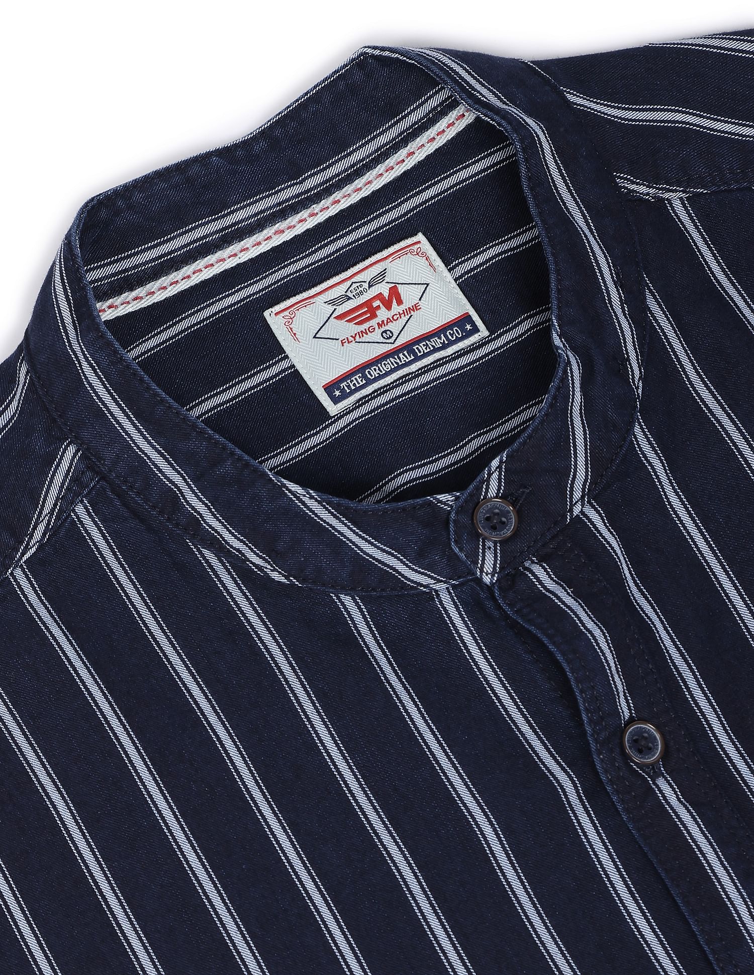 Flying Machine Vertical Stripe Cotton Twill Shirt