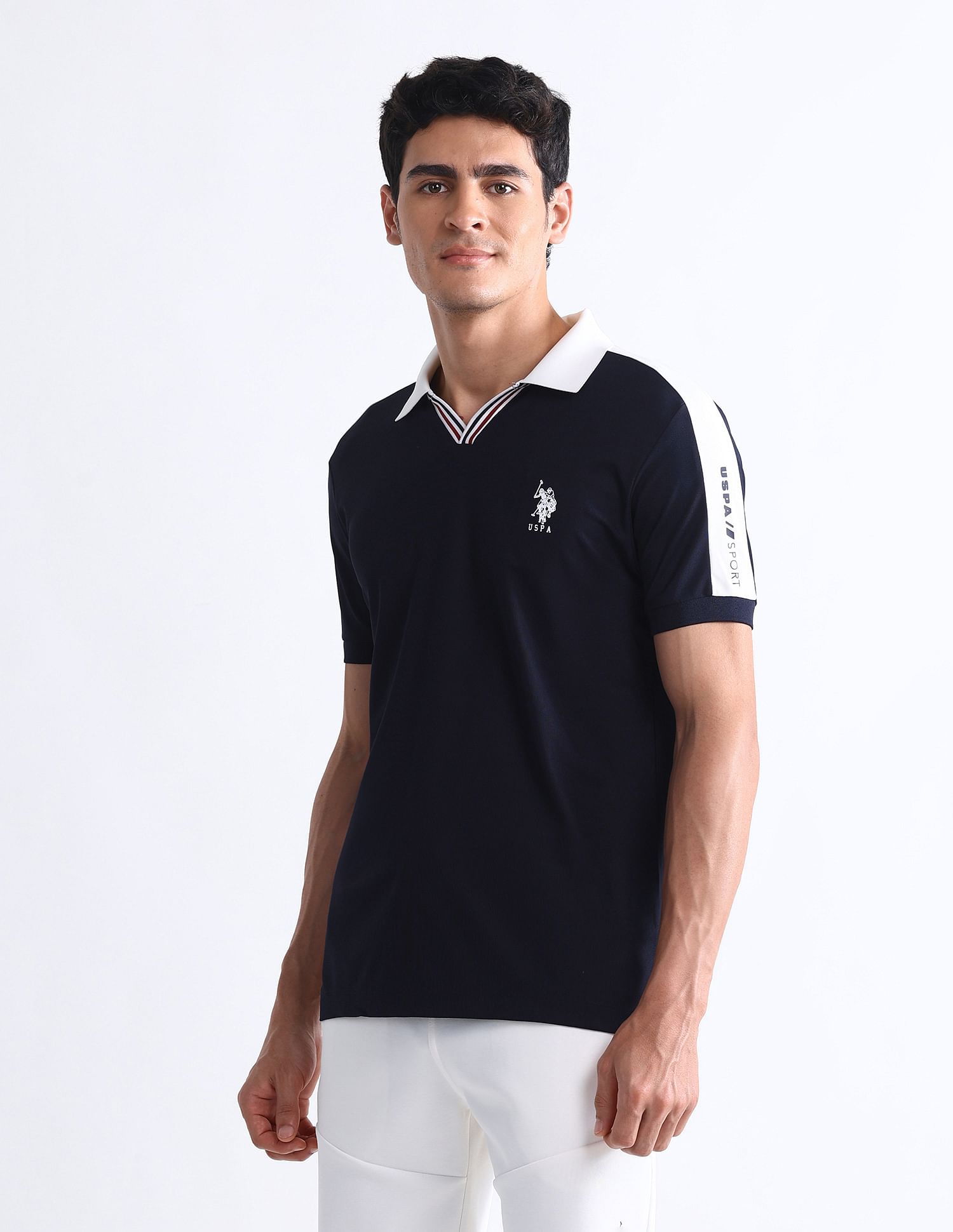 USPA Active Solid Slim Fit Polo Shirt